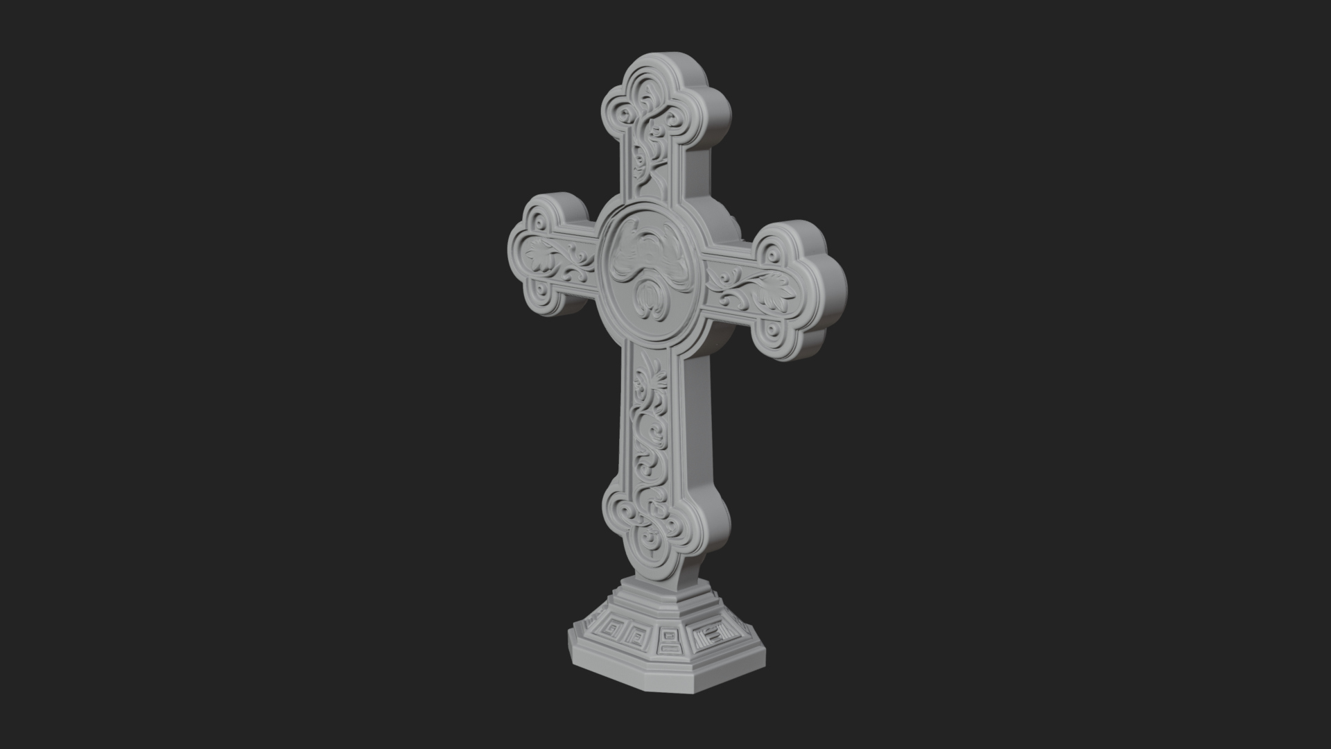 Carved Relief Wall Cross Design 401 3D Print Model 3D Model