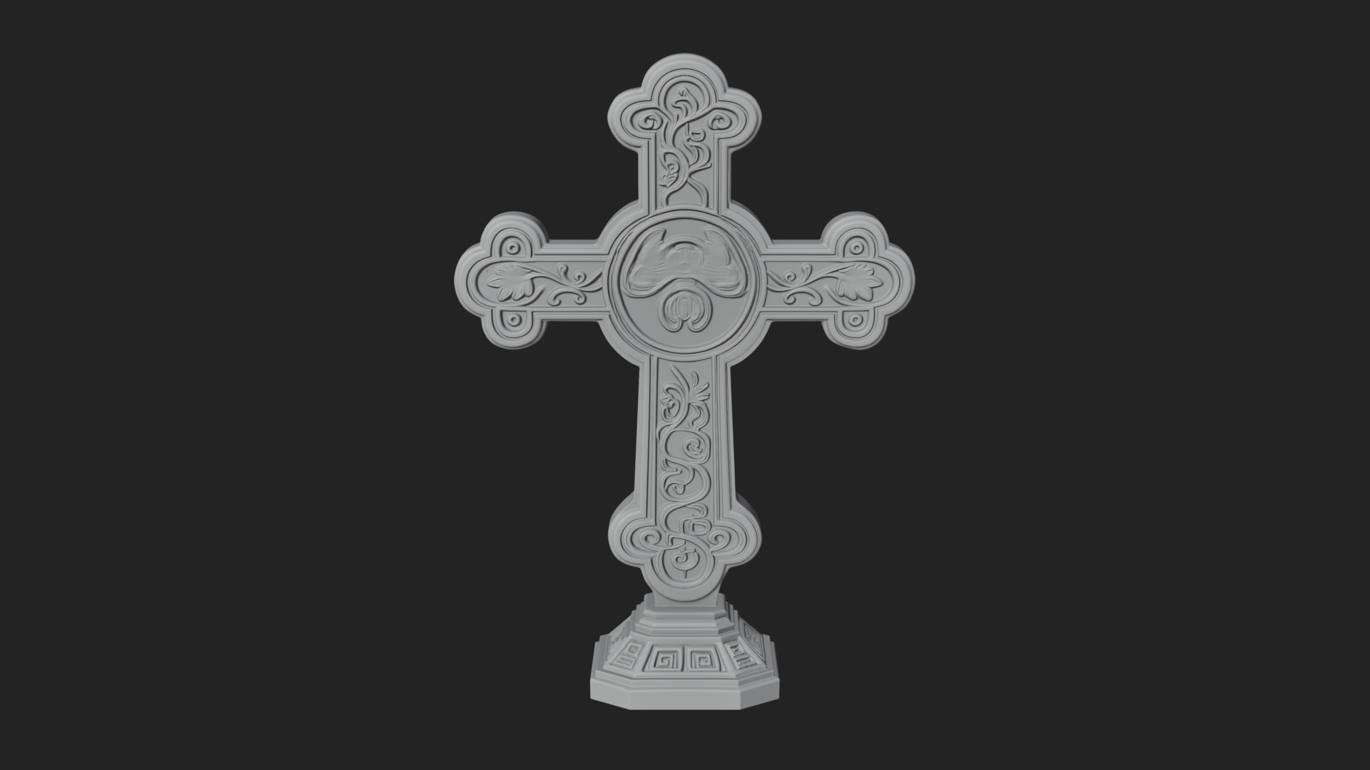 Carved Relief Wall Cross Design 401 3D Print Model 3D Model