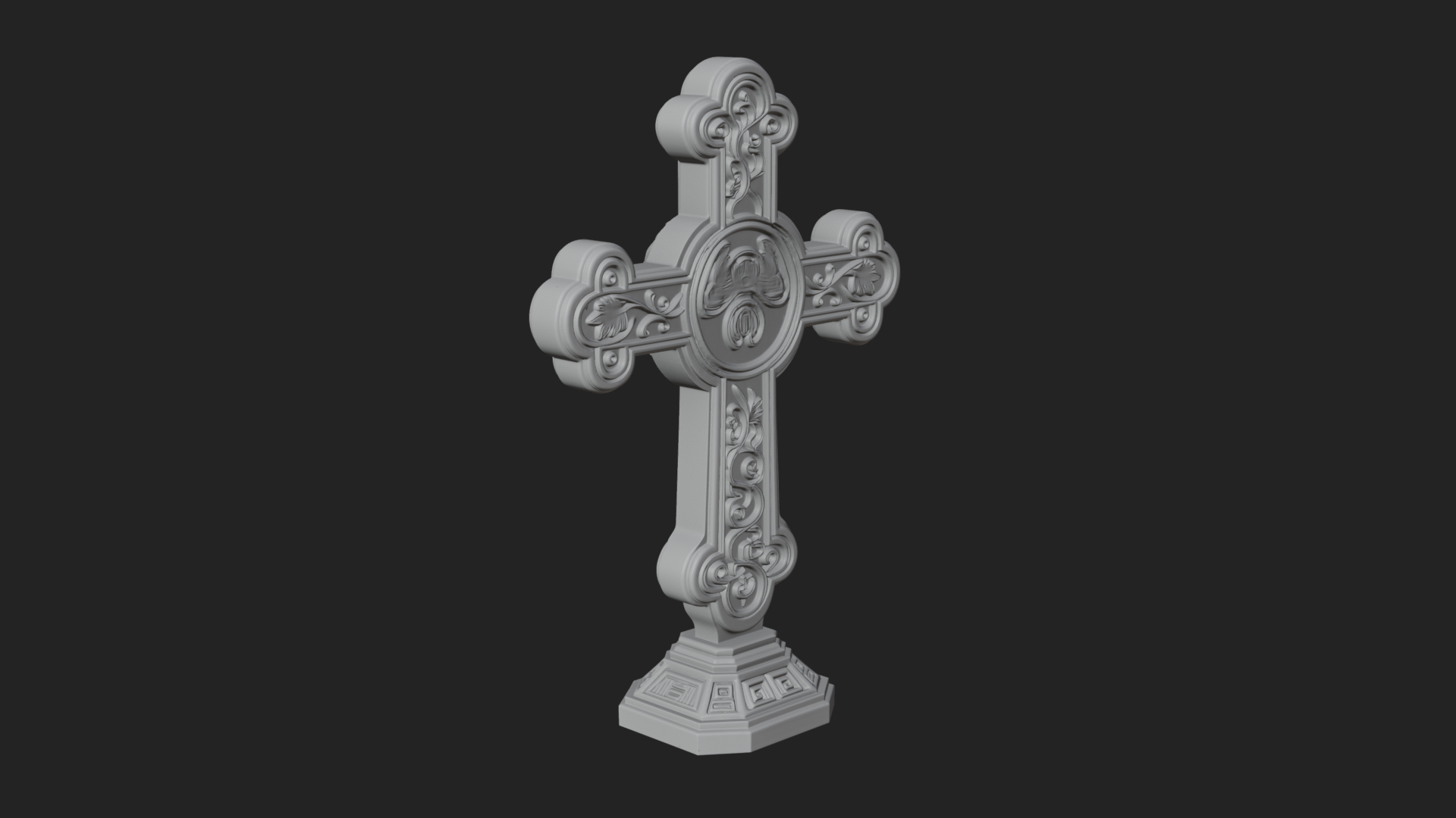 Carved Relief Wall Cross Design 401 3D Print Model 3D Model