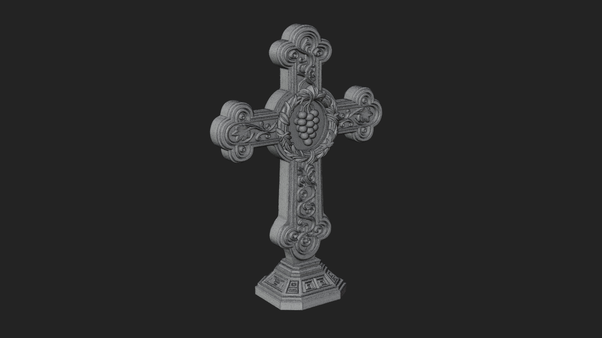 Carved Relief Wall Cross Design 401 3D Print Model 3D Model