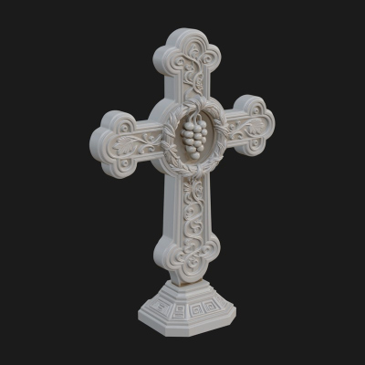 Carved Relief Wall Cross Design 401 3D Print Model