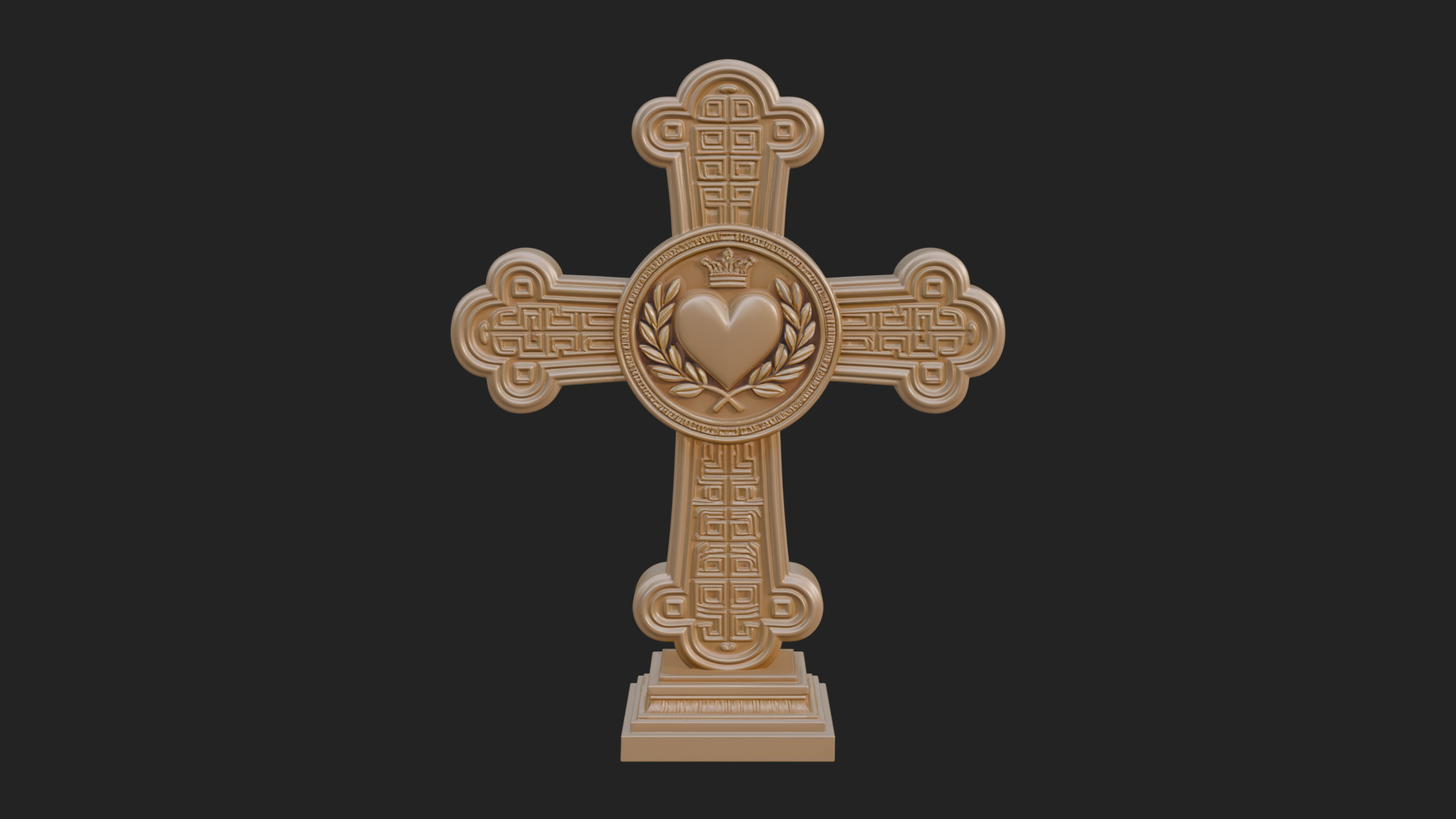 Carved Relief Wall Cross Design 402 3D Print Model 3D Model