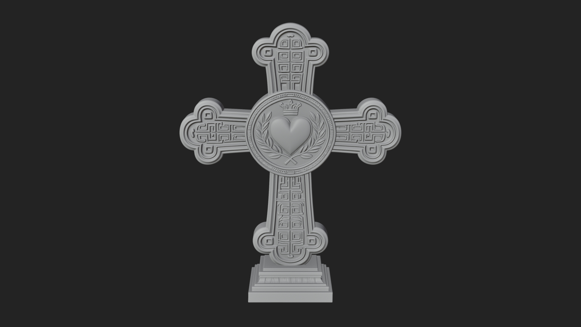Carved Relief Wall Cross Design 402 3D Print Model 3D Model