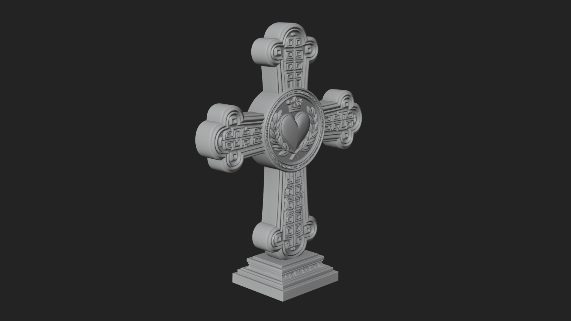 Carved Relief Wall Cross Design 402 3D Print Model 3D Model