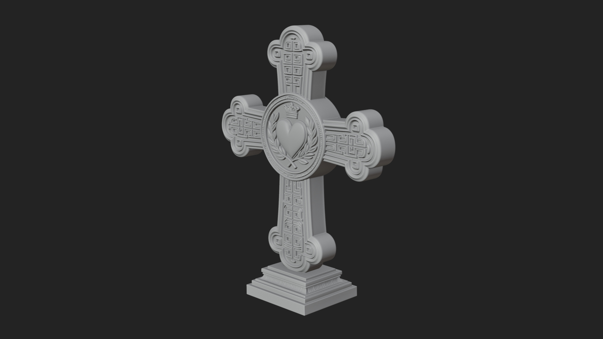 Carved Relief Wall Cross Design 402 3D Print Model 3D Model