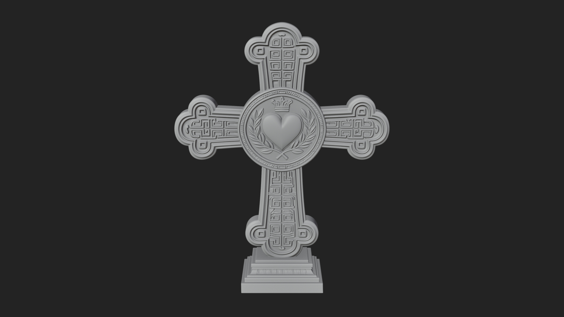 Carved Relief Wall Cross Design 402 3D Print Model 3D Model