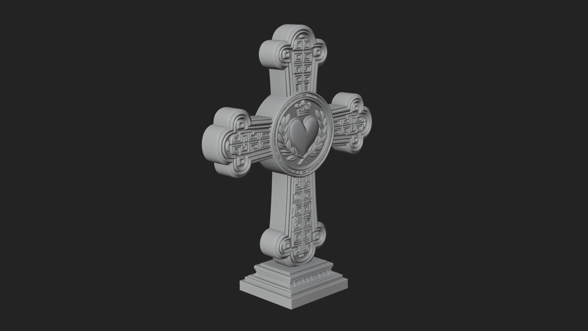 Carved Relief Wall Cross Design 402 3D Print Model 3D Model