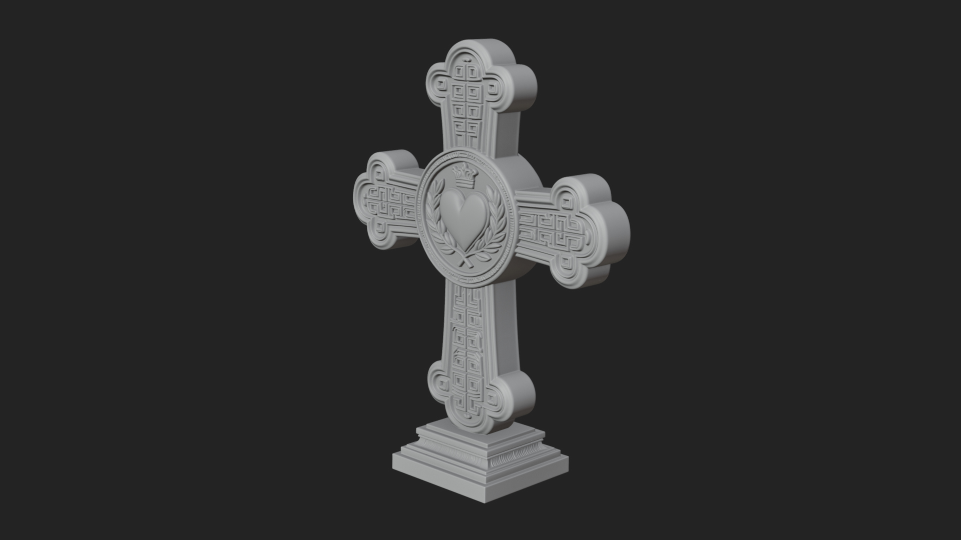 Carved Relief Wall Cross Design 402 3D Print Model 3D Model