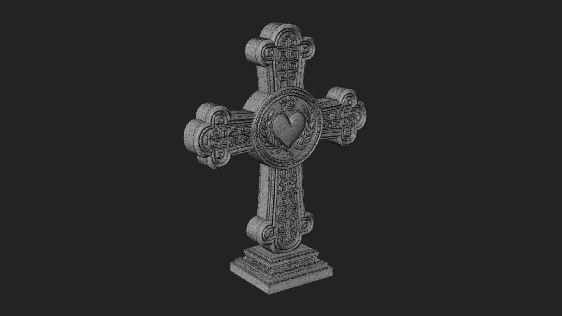 Carved Relief Wall Cross Design 402 3D Print Model 3D Model