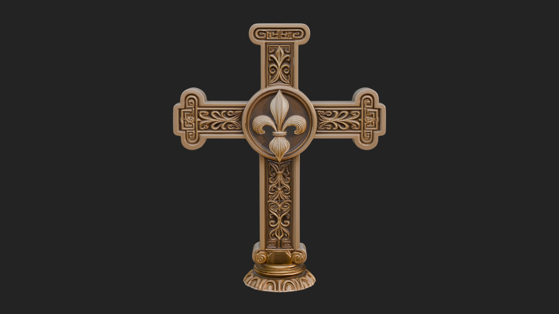 Carved Relief Wall Cross Design 403 3D Print Model 3D Model