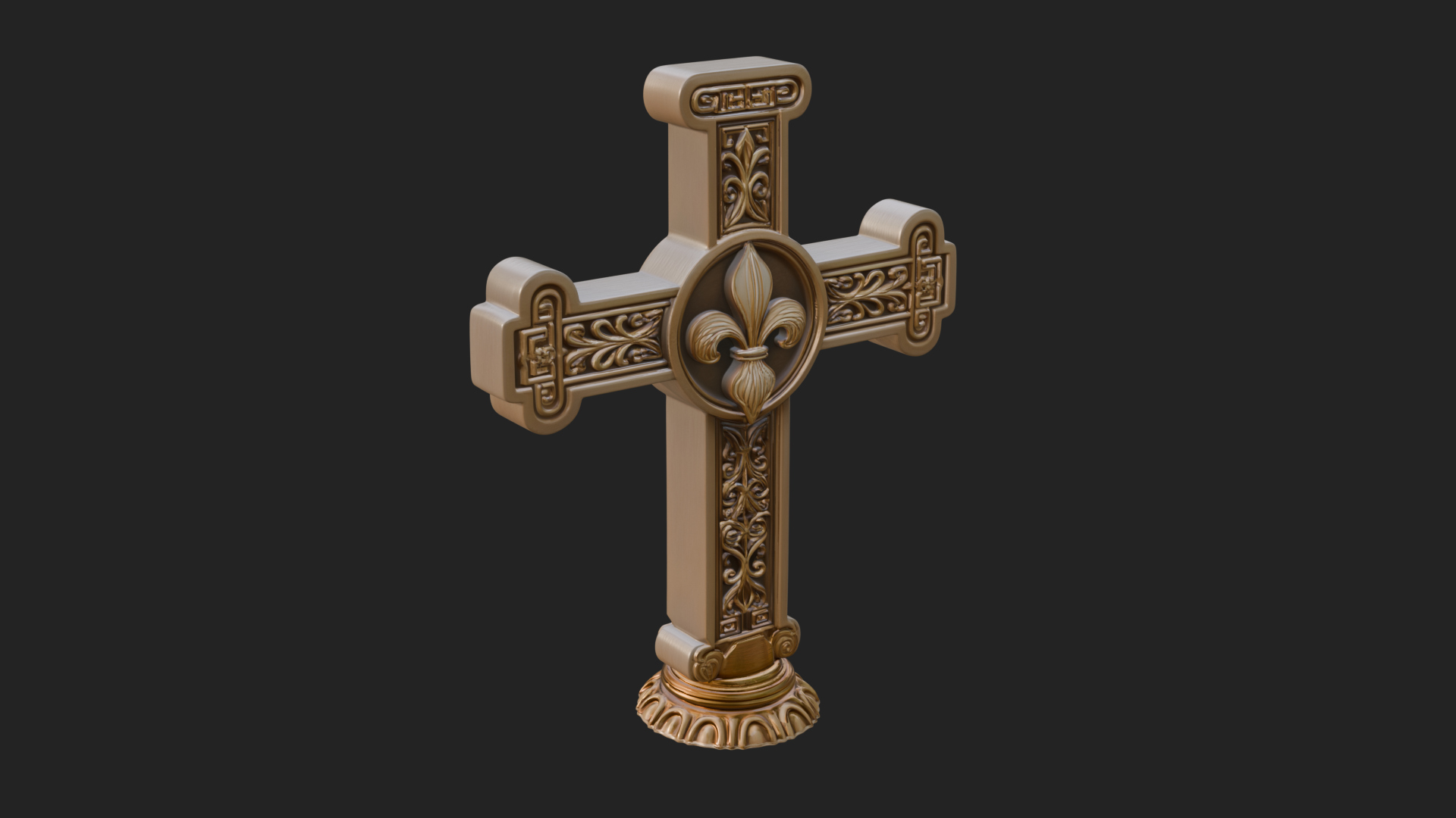 Carved Relief Wall Cross Design 403 3D Print Model 3D Model
