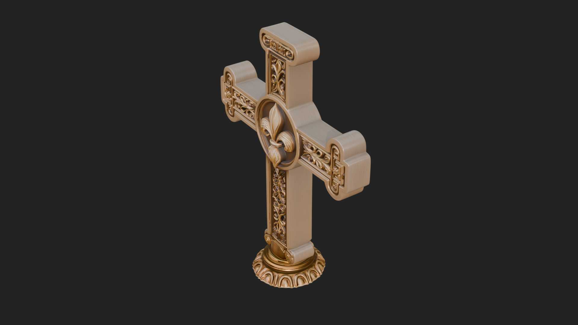 Carved Relief Wall Cross Design 403 3D Print Model 3D Model