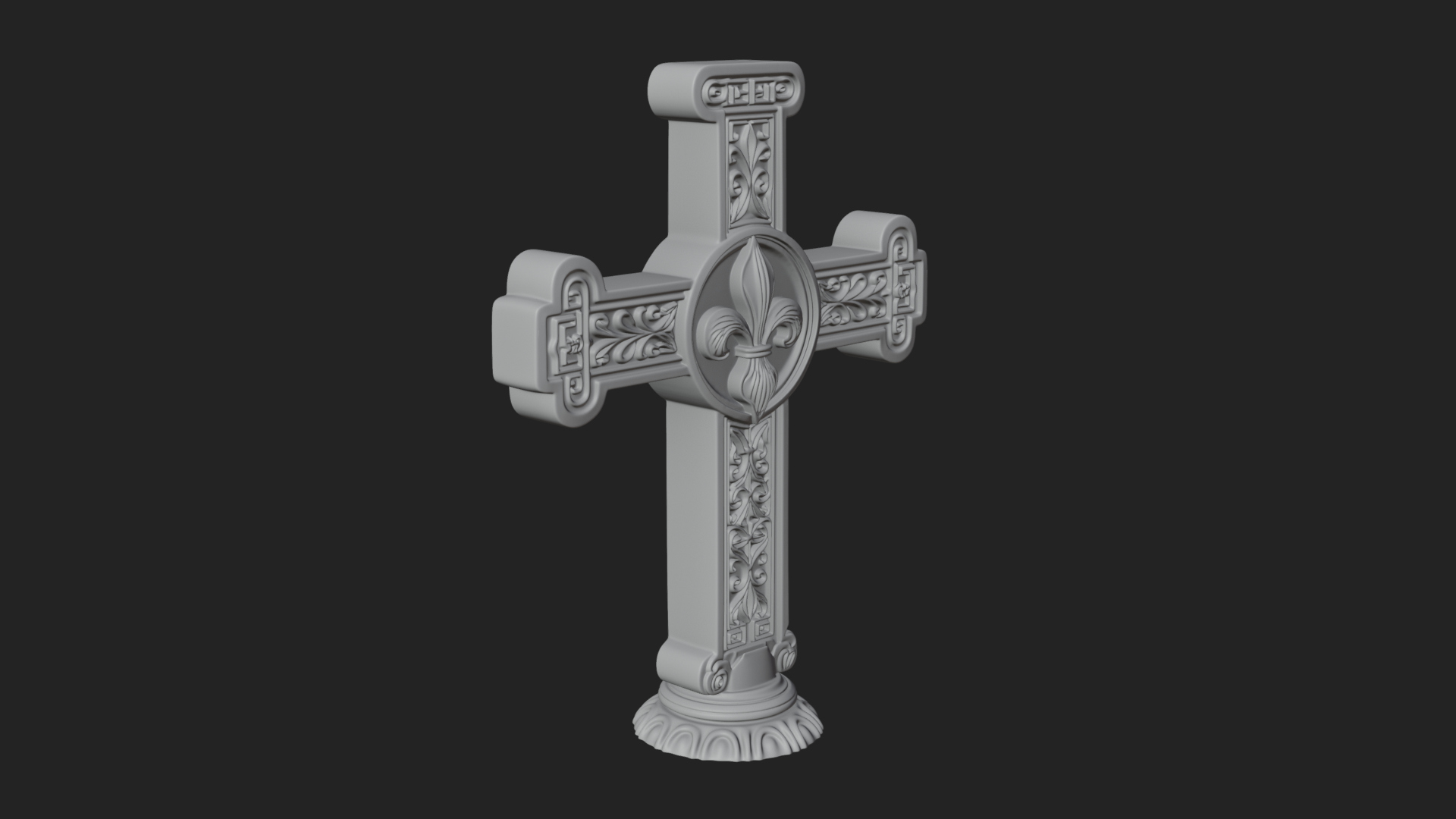 Carved Relief Wall Cross Design 403 3D Print Model 3D Model