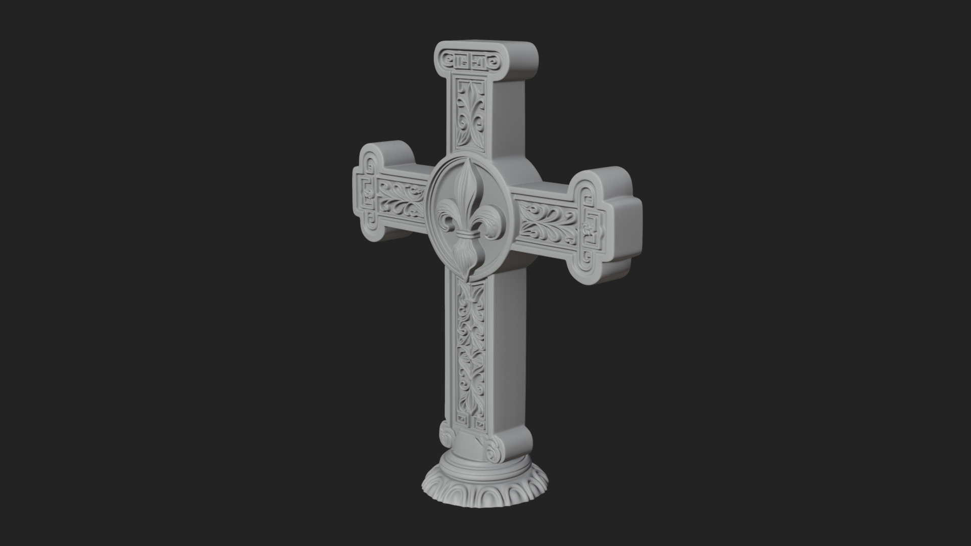 Carved Relief Wall Cross Design 403 3D Print Model 3D Model