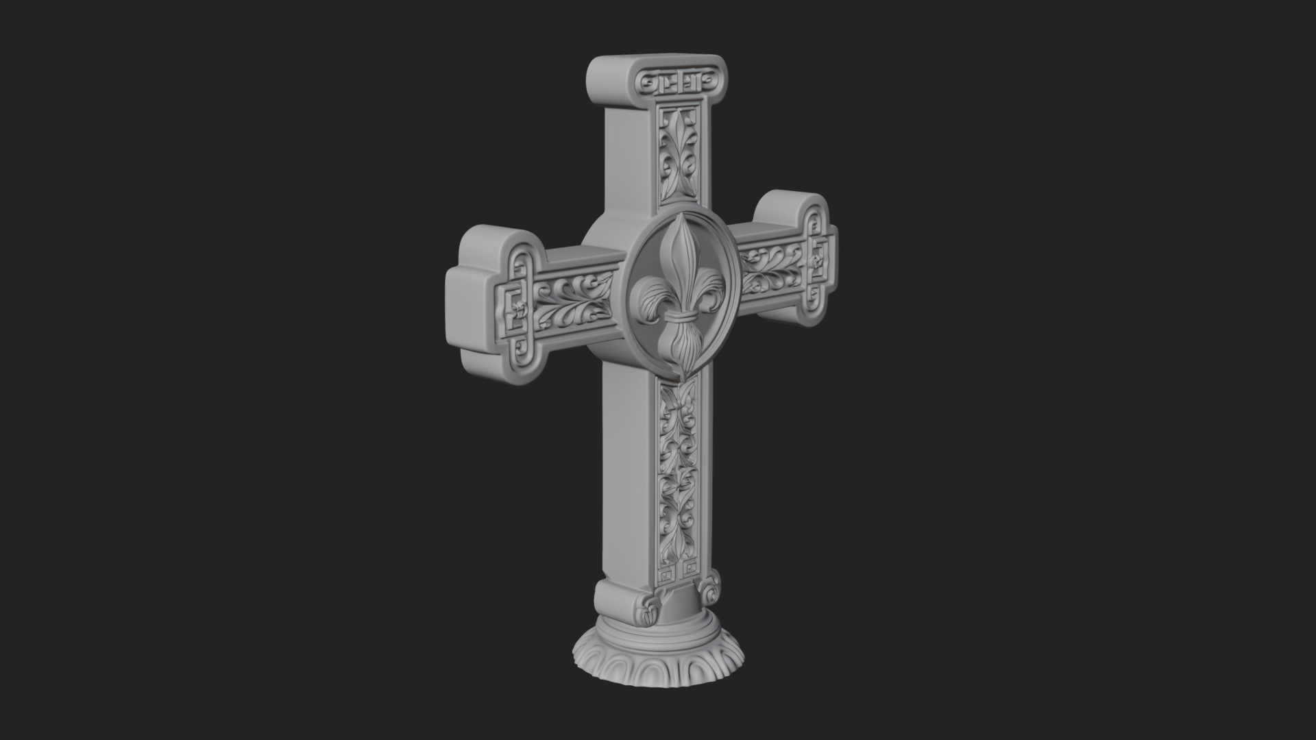 Carved Relief Wall Cross Design 403 3D Print Model 3D Model