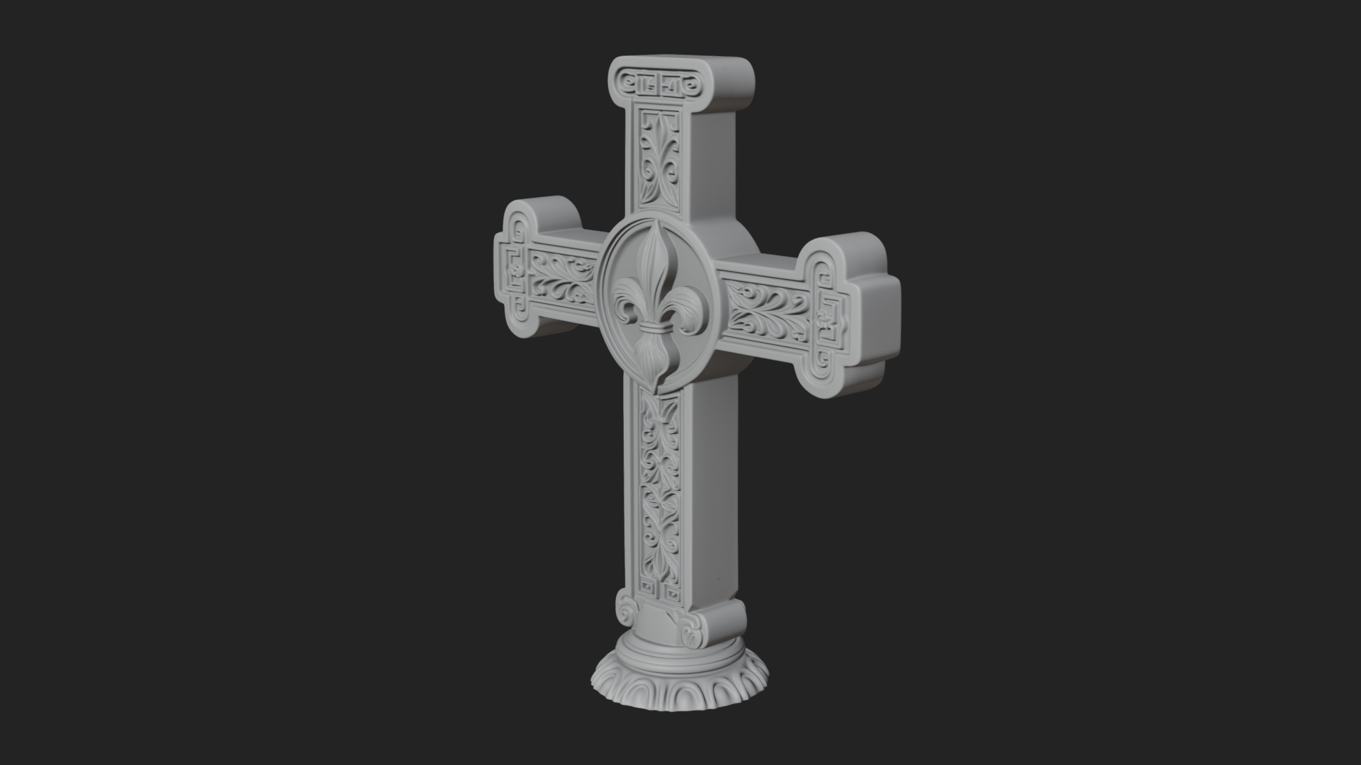 Carved Relief Wall Cross Design 403 3D Print Model 3D Model