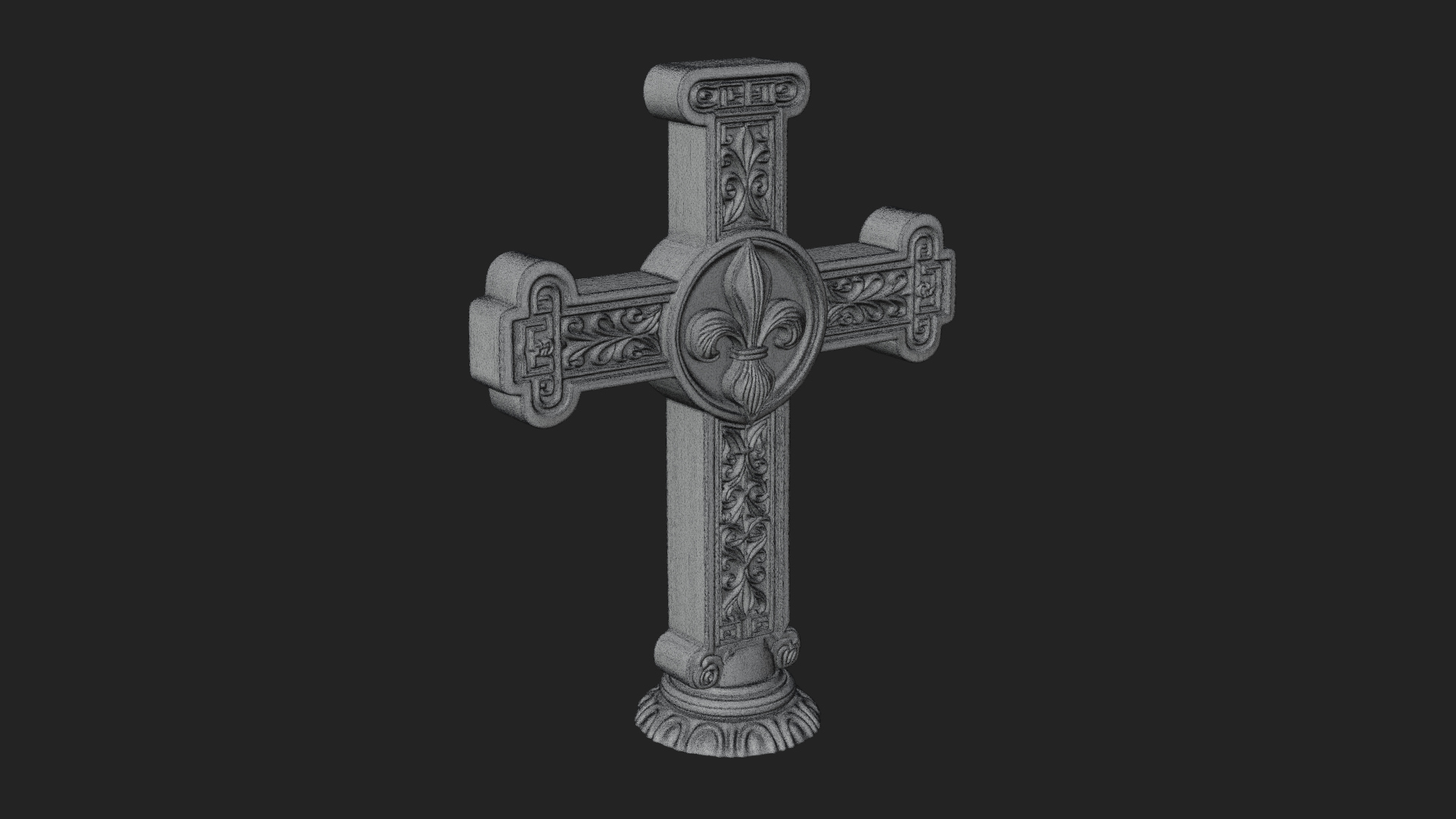 Carved Relief Wall Cross Design 403 3D Print Model 3D Model