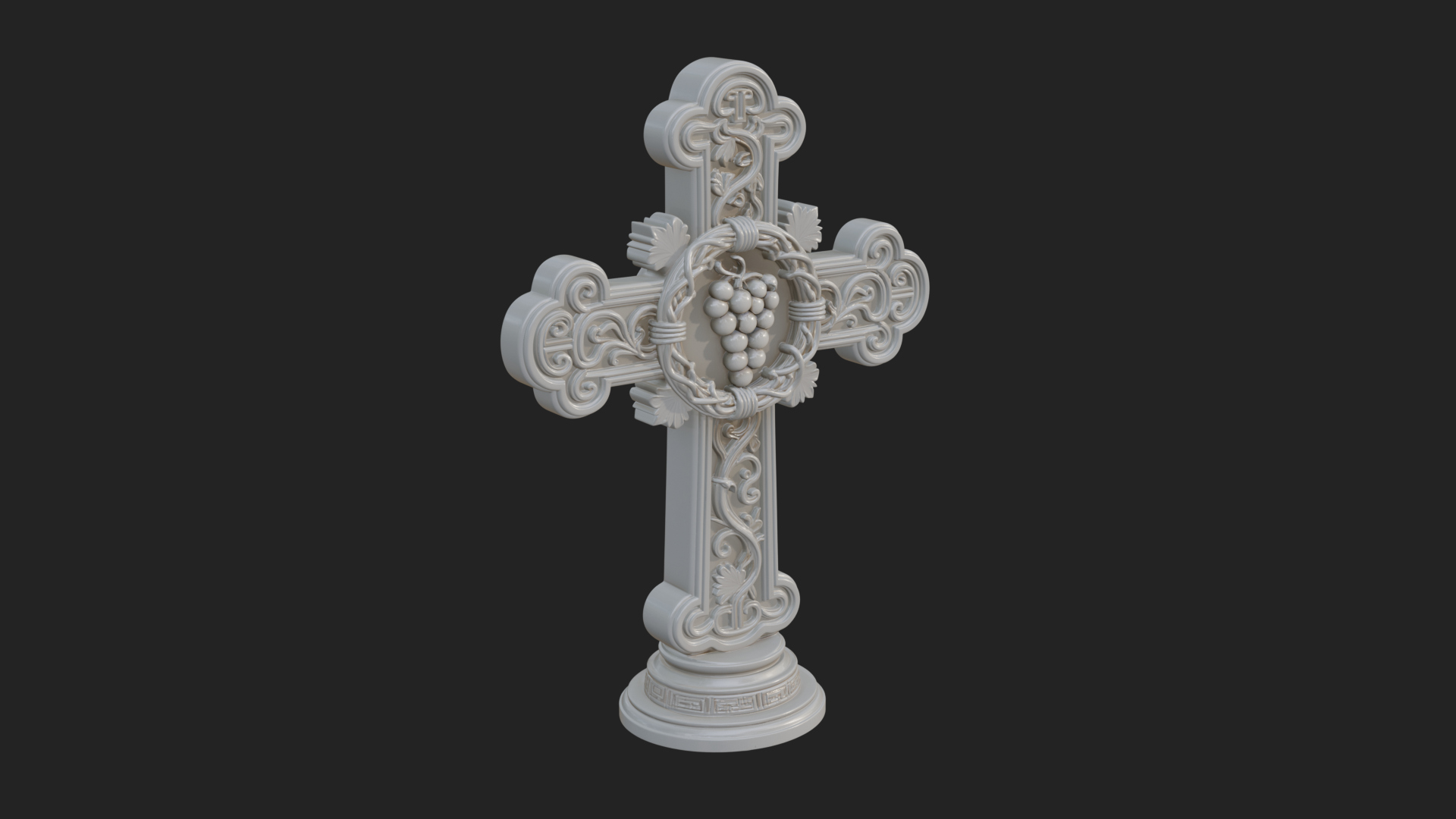 Carved Relief Wall Cross Design 404 3D Print Model 3D Model