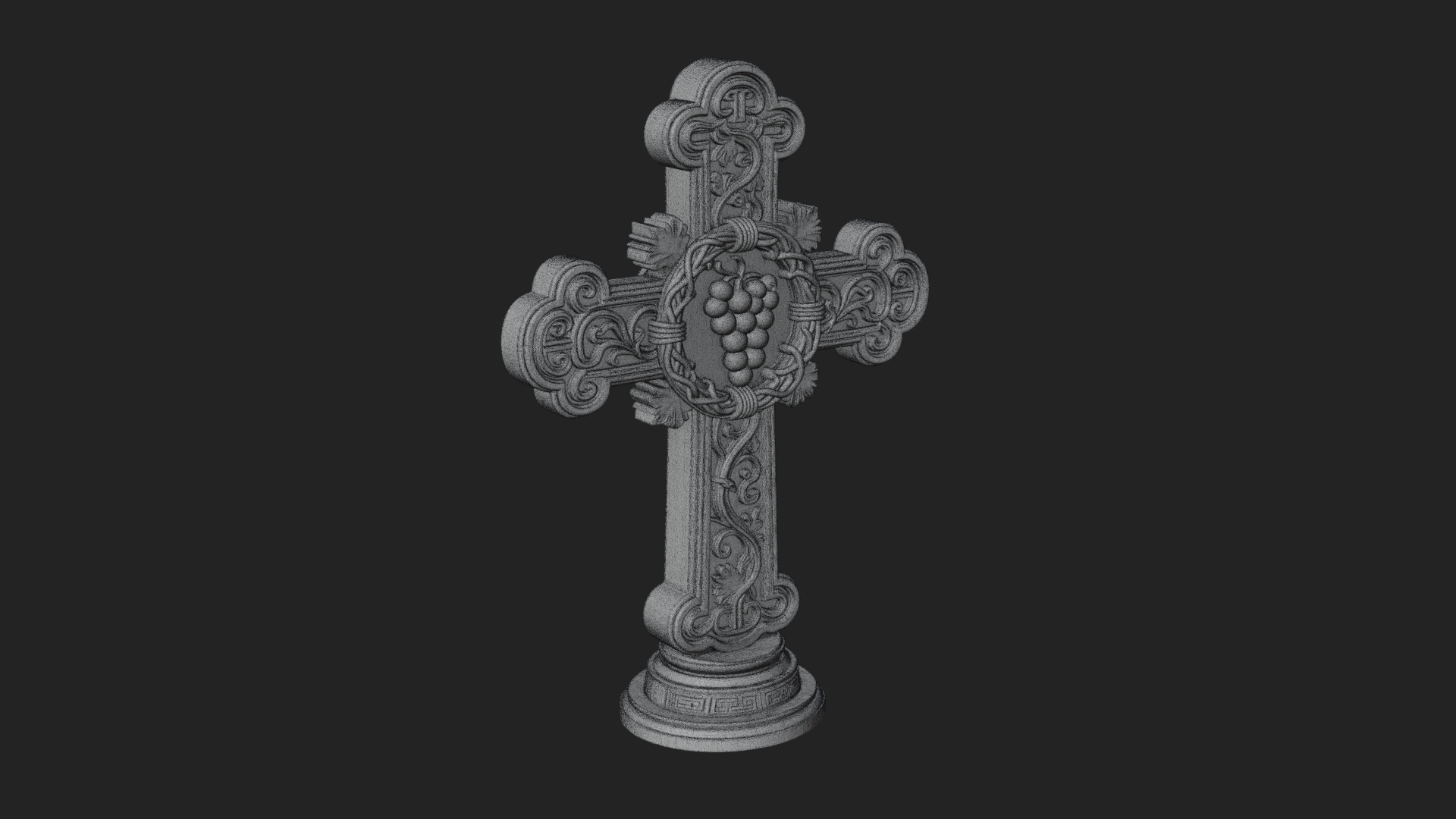 Carved Relief Wall Cross Design 404 3D Print Model 3D Model