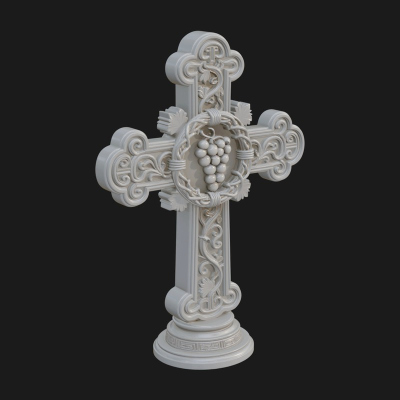 Carved Relief Wall Cross Design 404 3D Print Model
