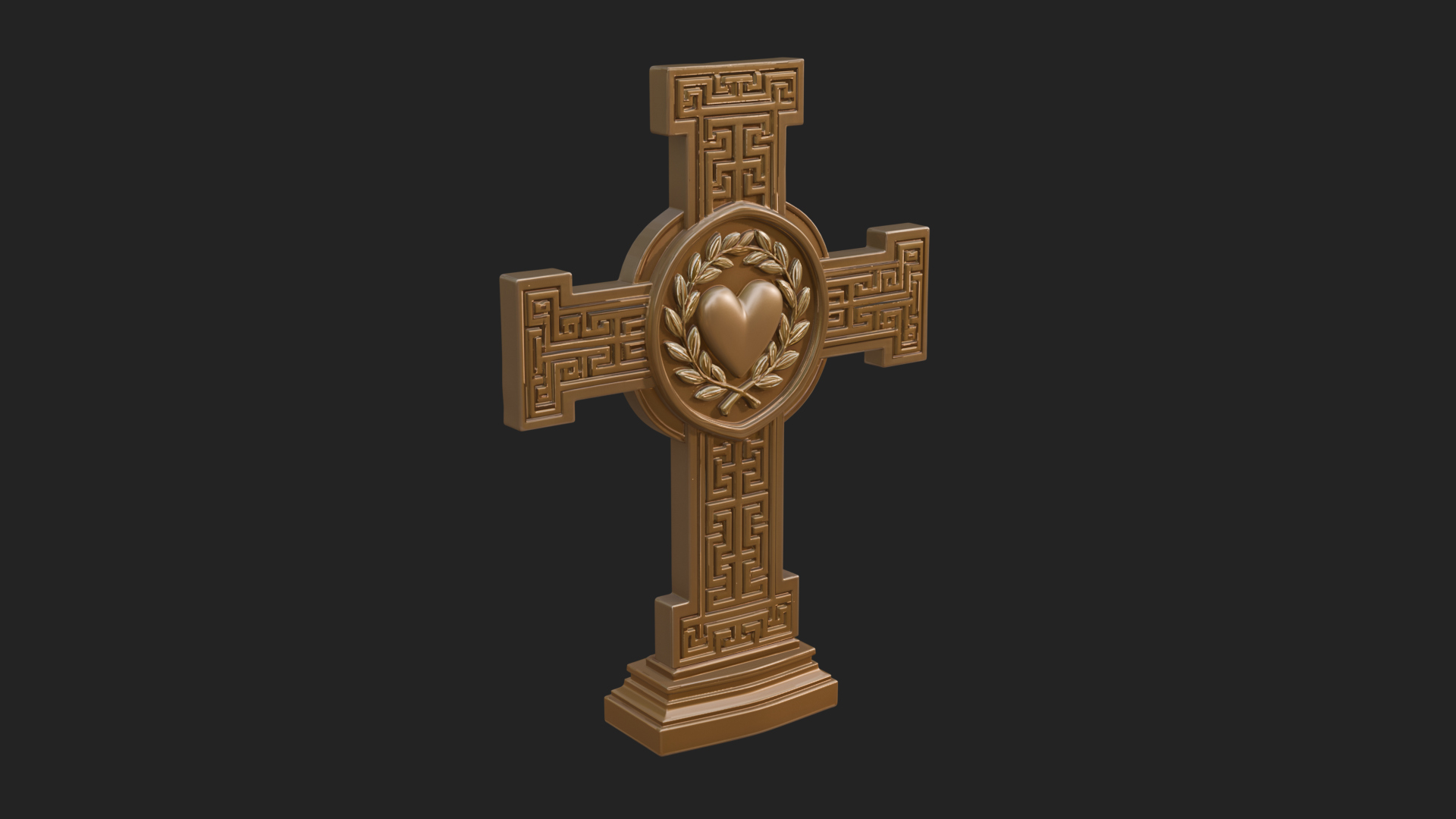 Carved Relief Wall Cross Design 405 3D Print Model 3D Model