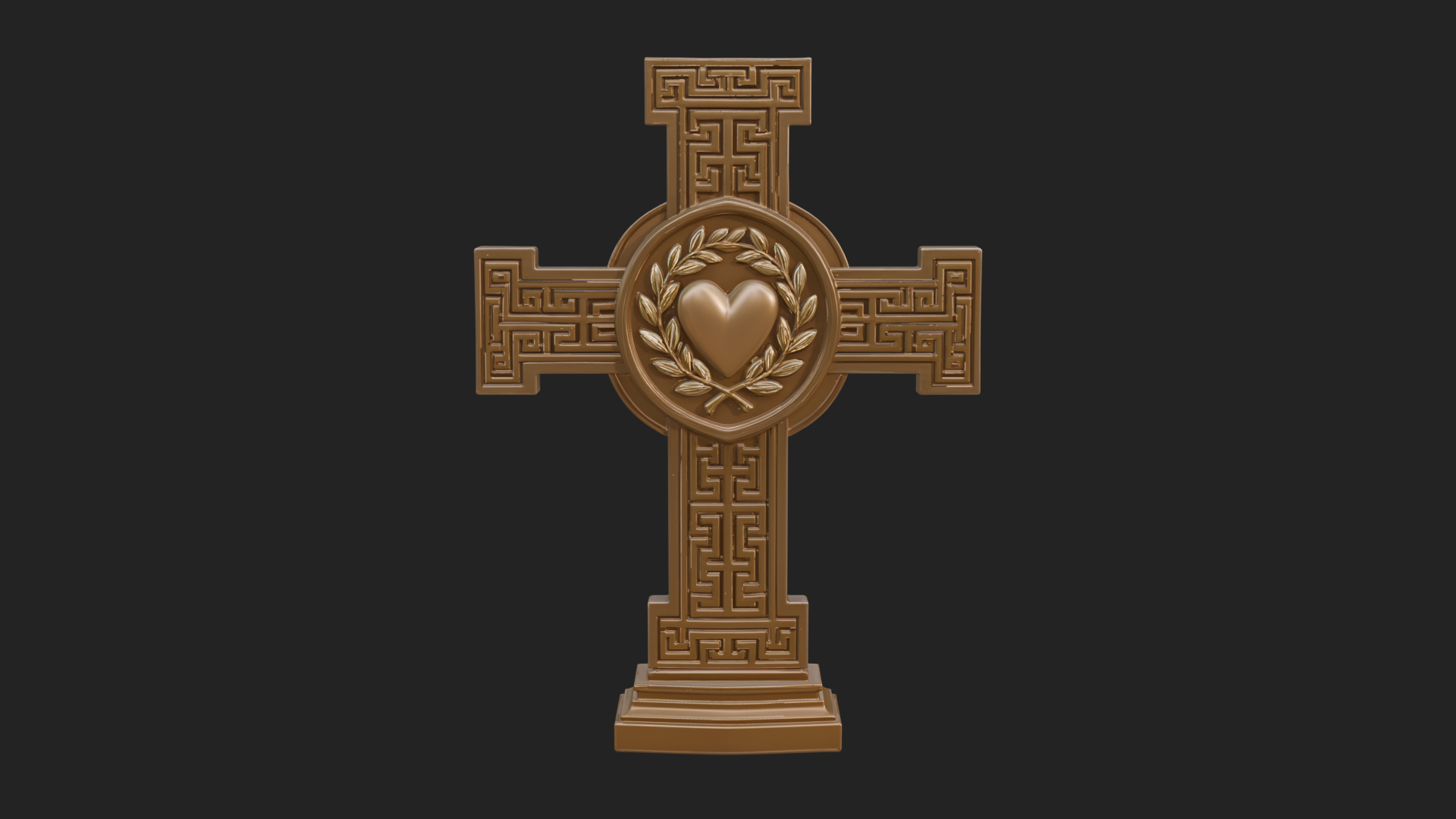 Carved Relief Wall Cross Design 405 3D Print Model 3D Model