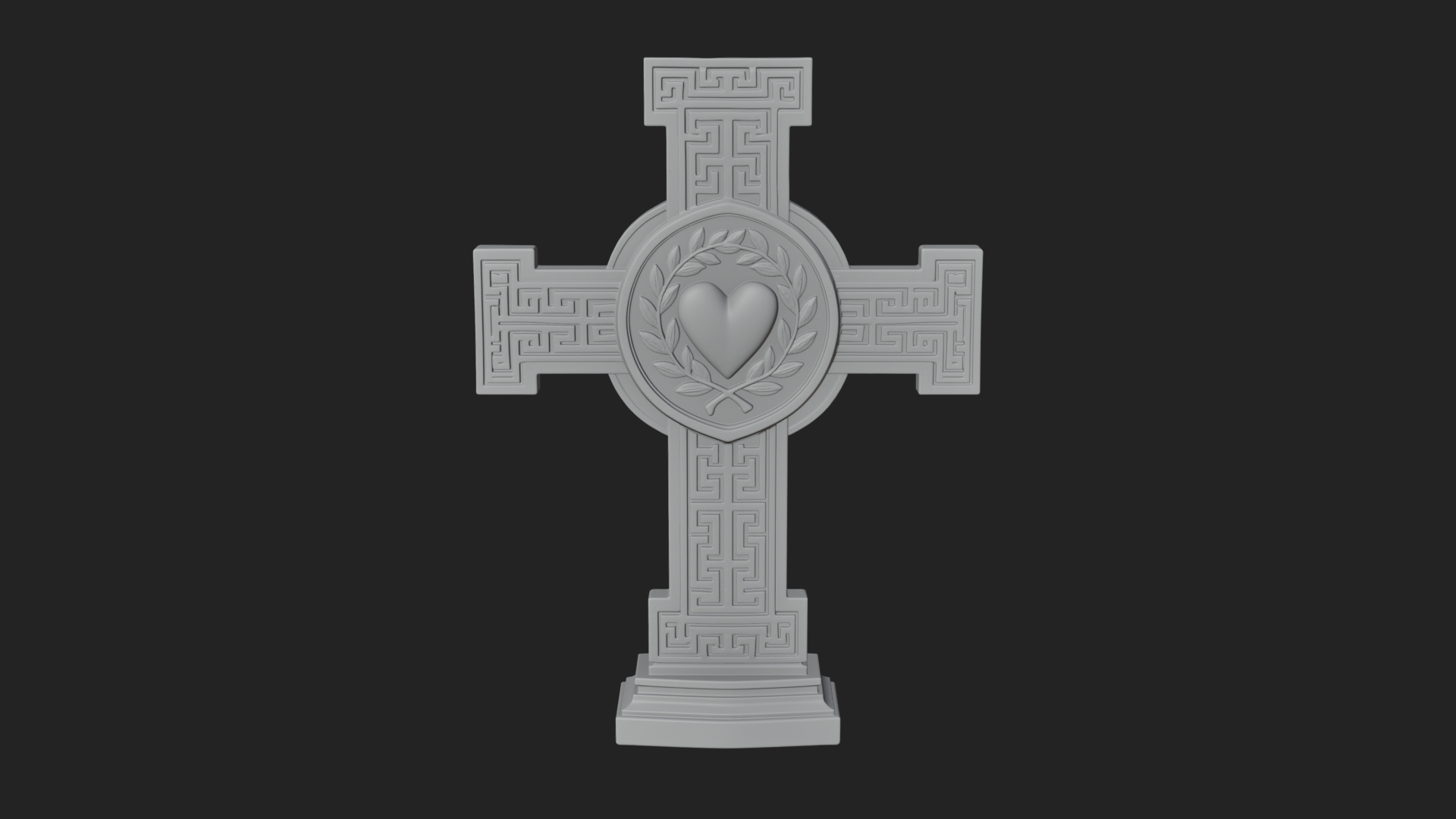 Carved Relief Wall Cross Design 405 3D Print Model 3D Model