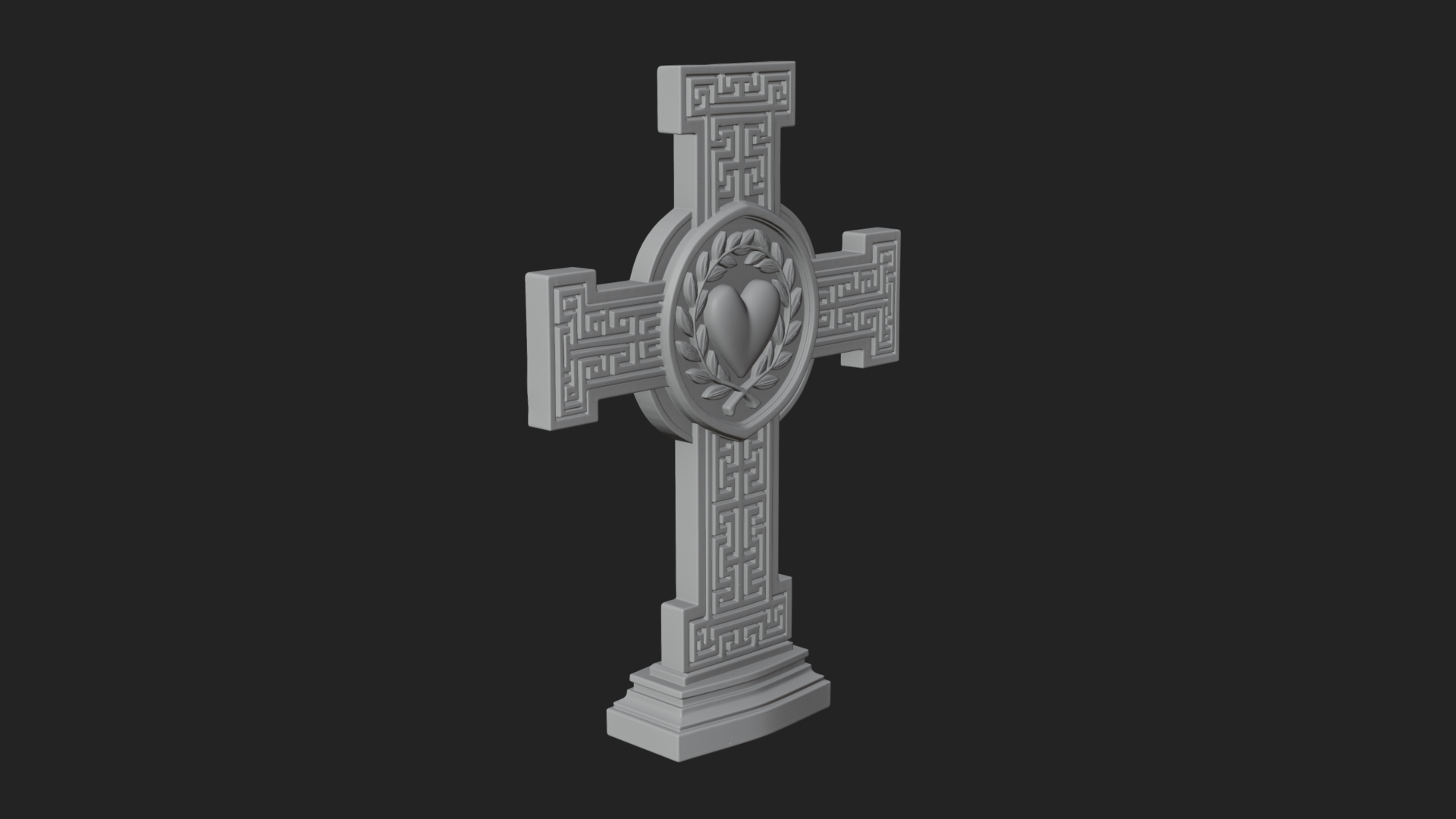 Carved Relief Wall Cross Design 405 3D Print Model 3D Model