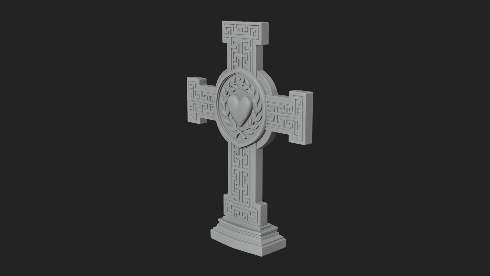 Carved Relief Wall Cross Design 405 3D Print Model 3D Model