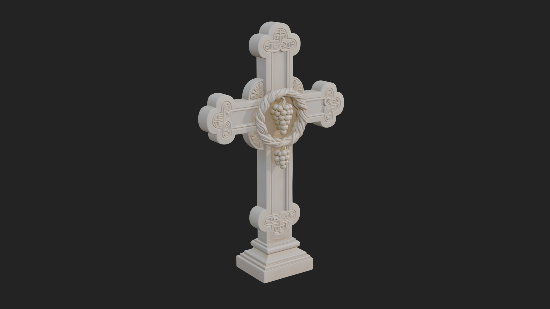 Carved Relief Wall Cross Design 407 3D Print Model 3D Model