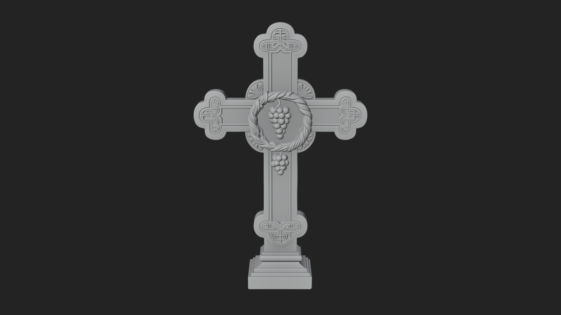 Carved Relief Wall Cross Design 407 3D Print Model 3D Model