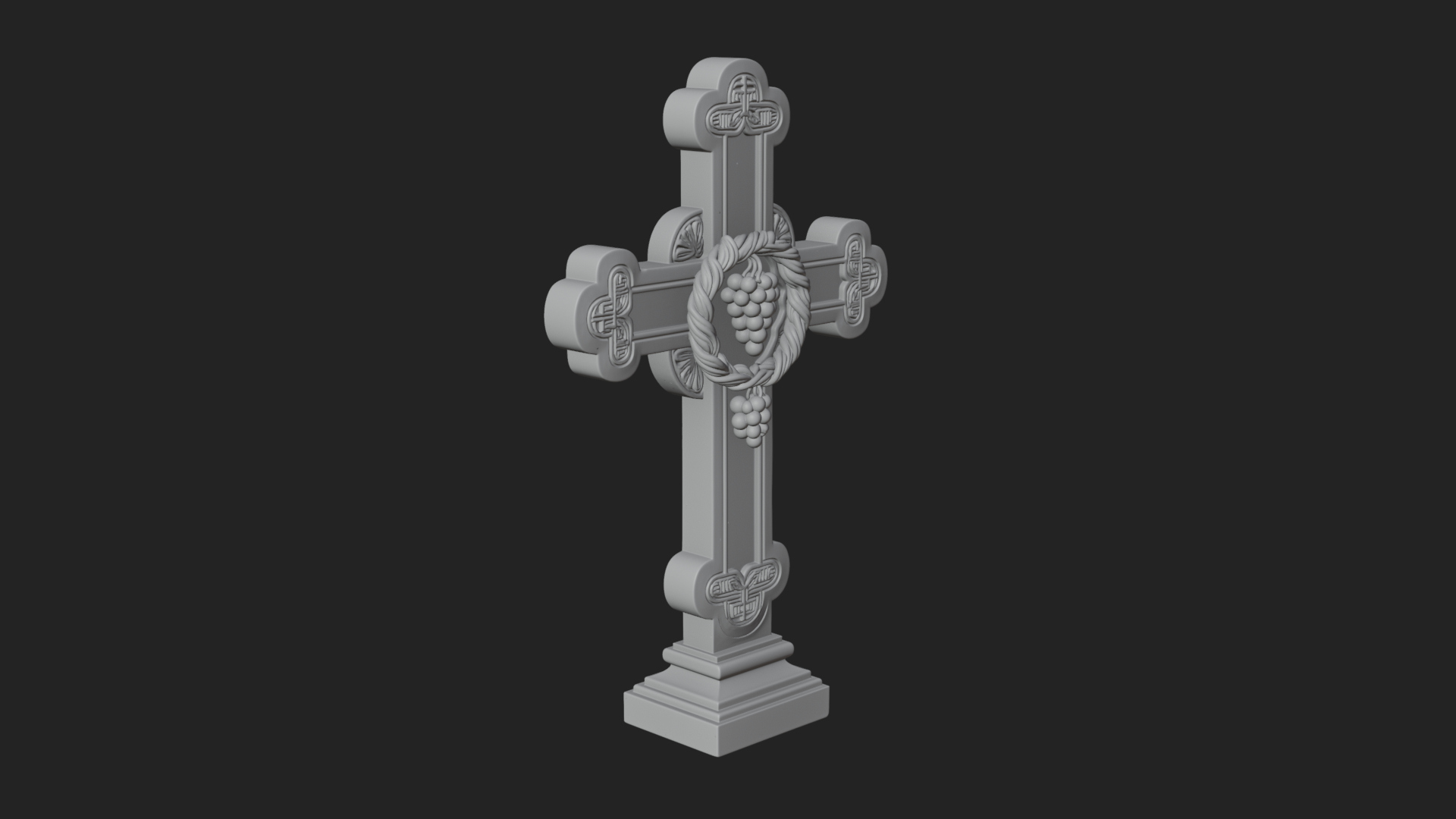 Carved Relief Wall Cross Design 407 3D Print Model 3D Model