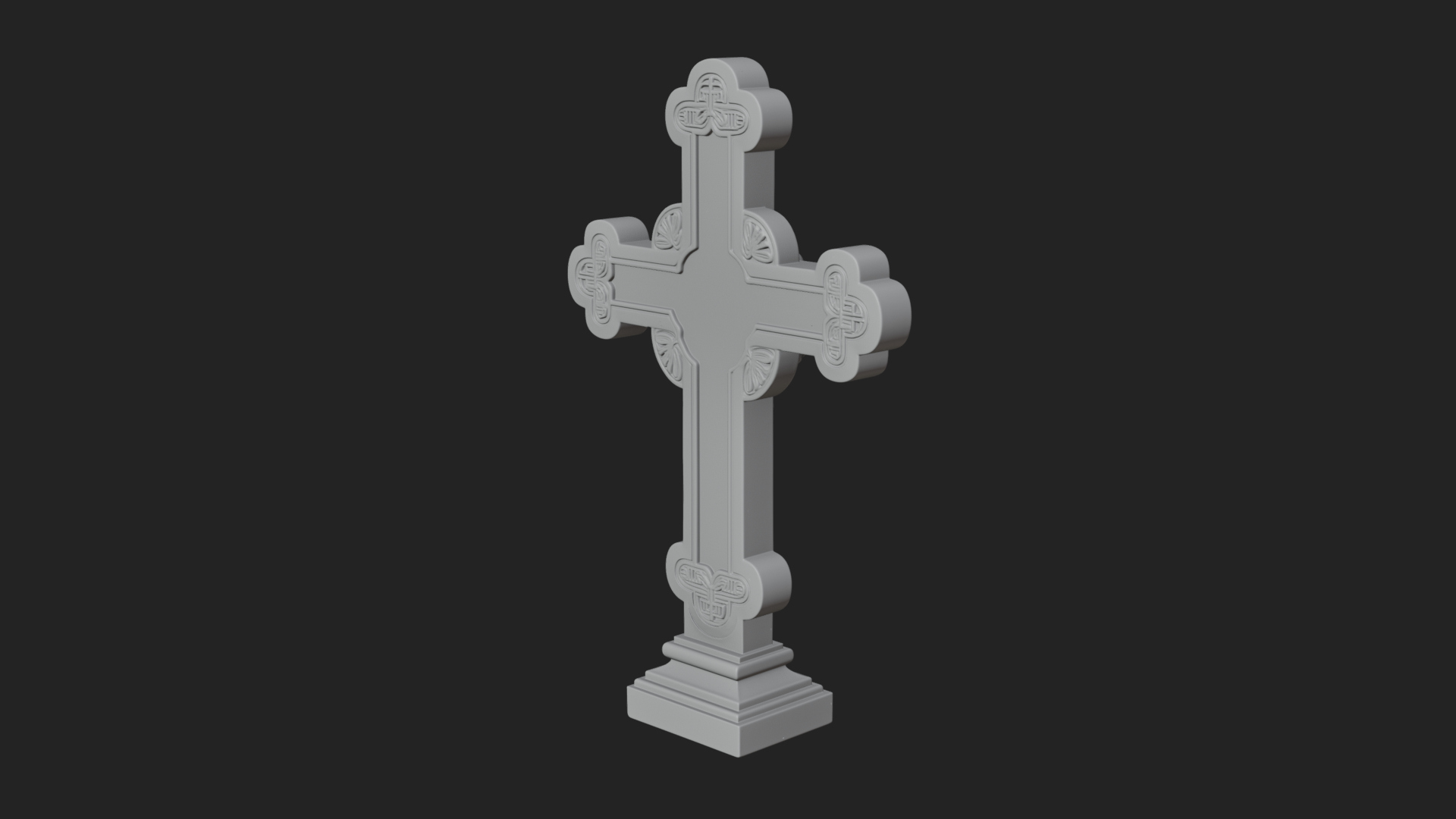 Carved Relief Wall Cross Design 407 3D Print Model 3D Model