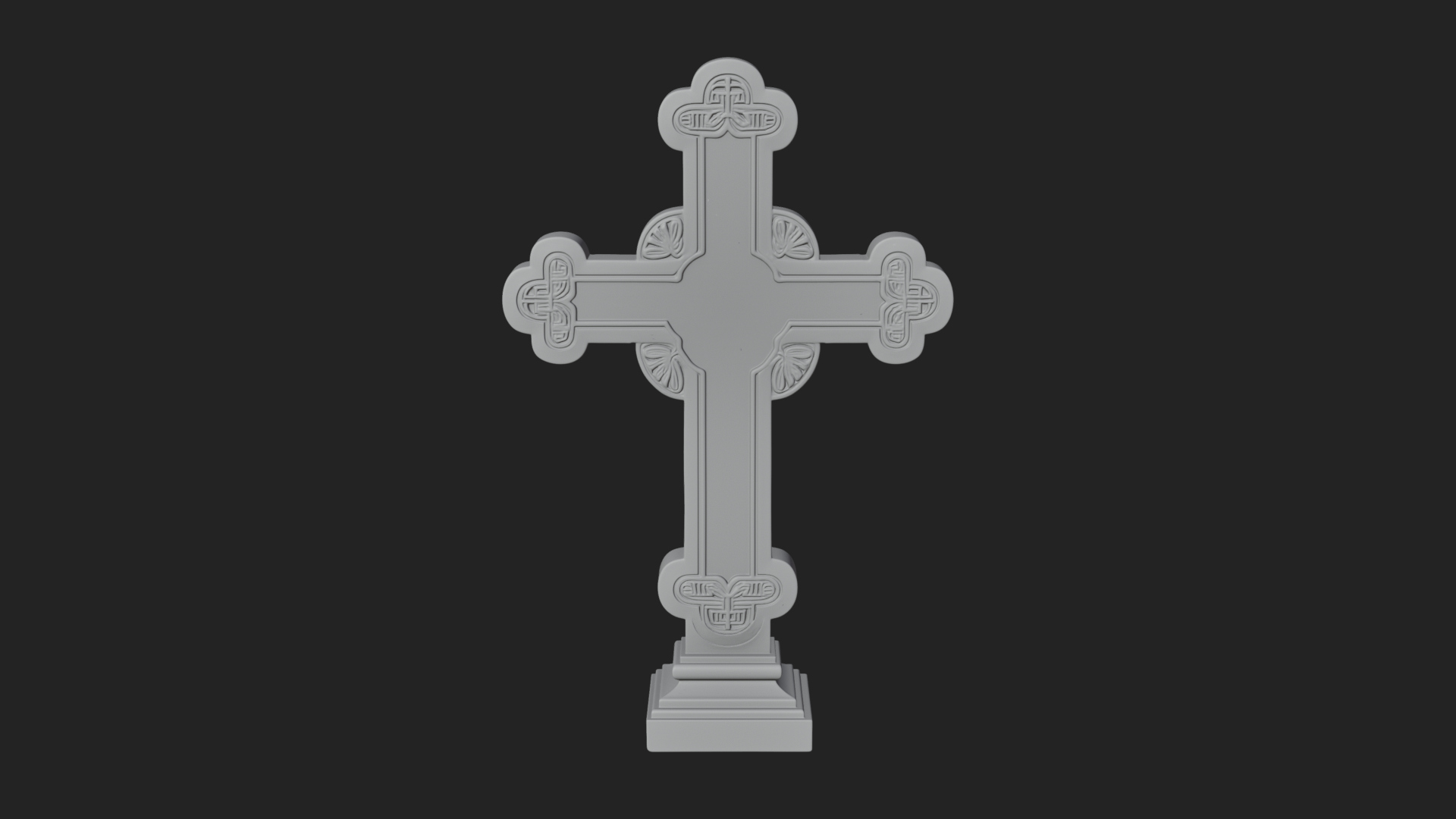 Carved Relief Wall Cross Design 407 3D Print Model 3D Model