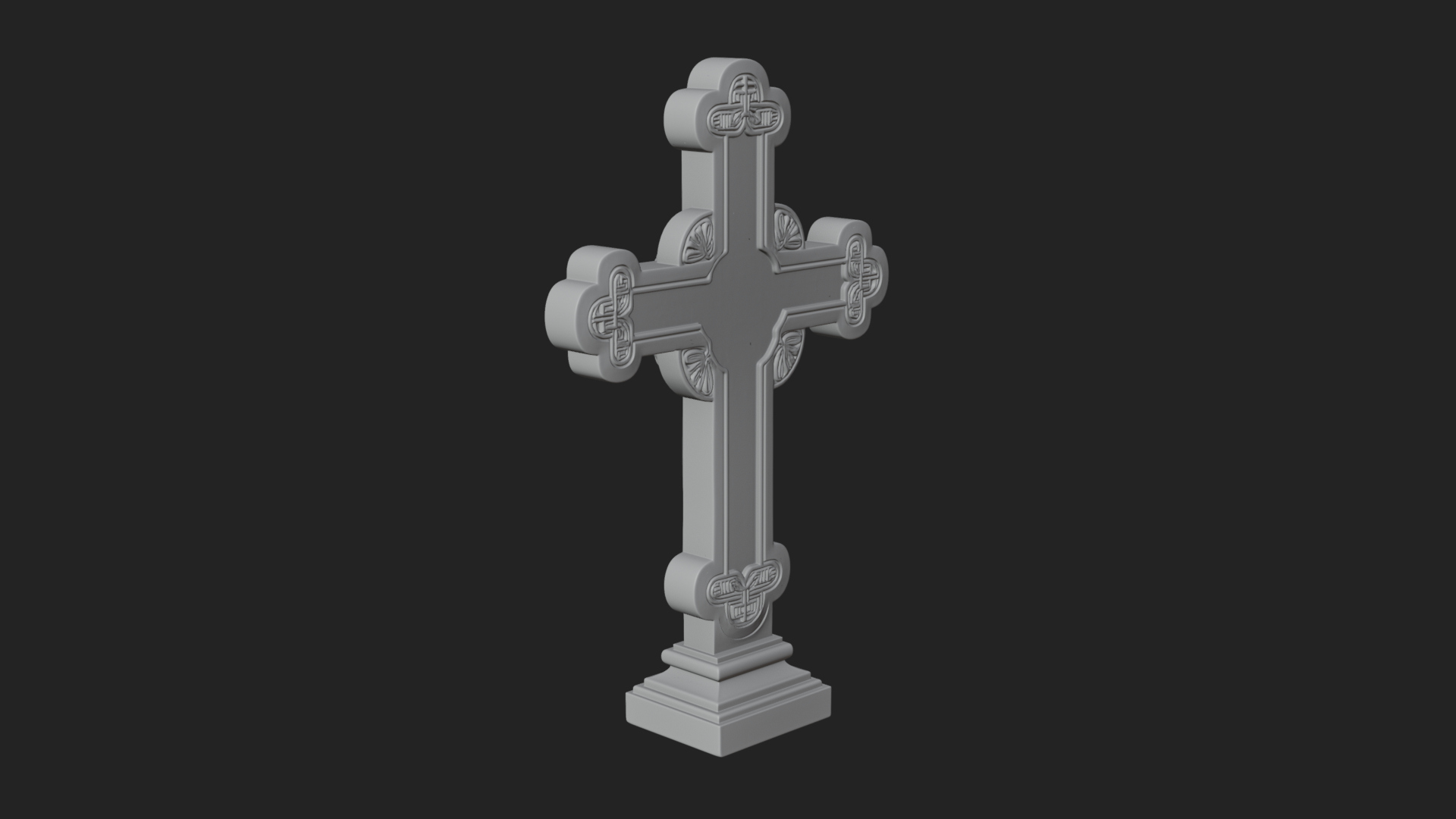 Carved Relief Wall Cross Design 407 3D Print Model 3D Model