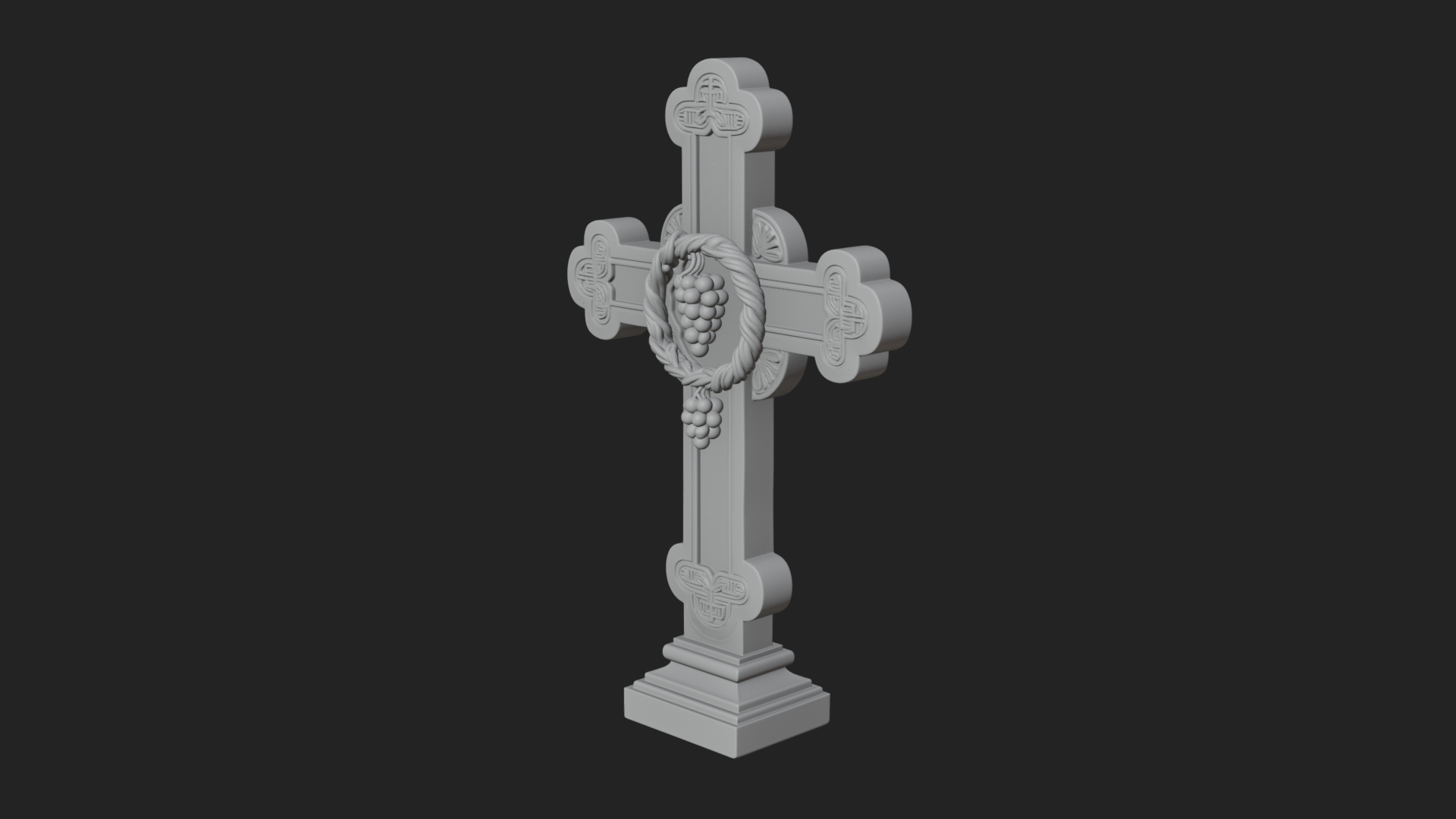 Carved Relief Wall Cross Design 407 3D Print Model 3D Model