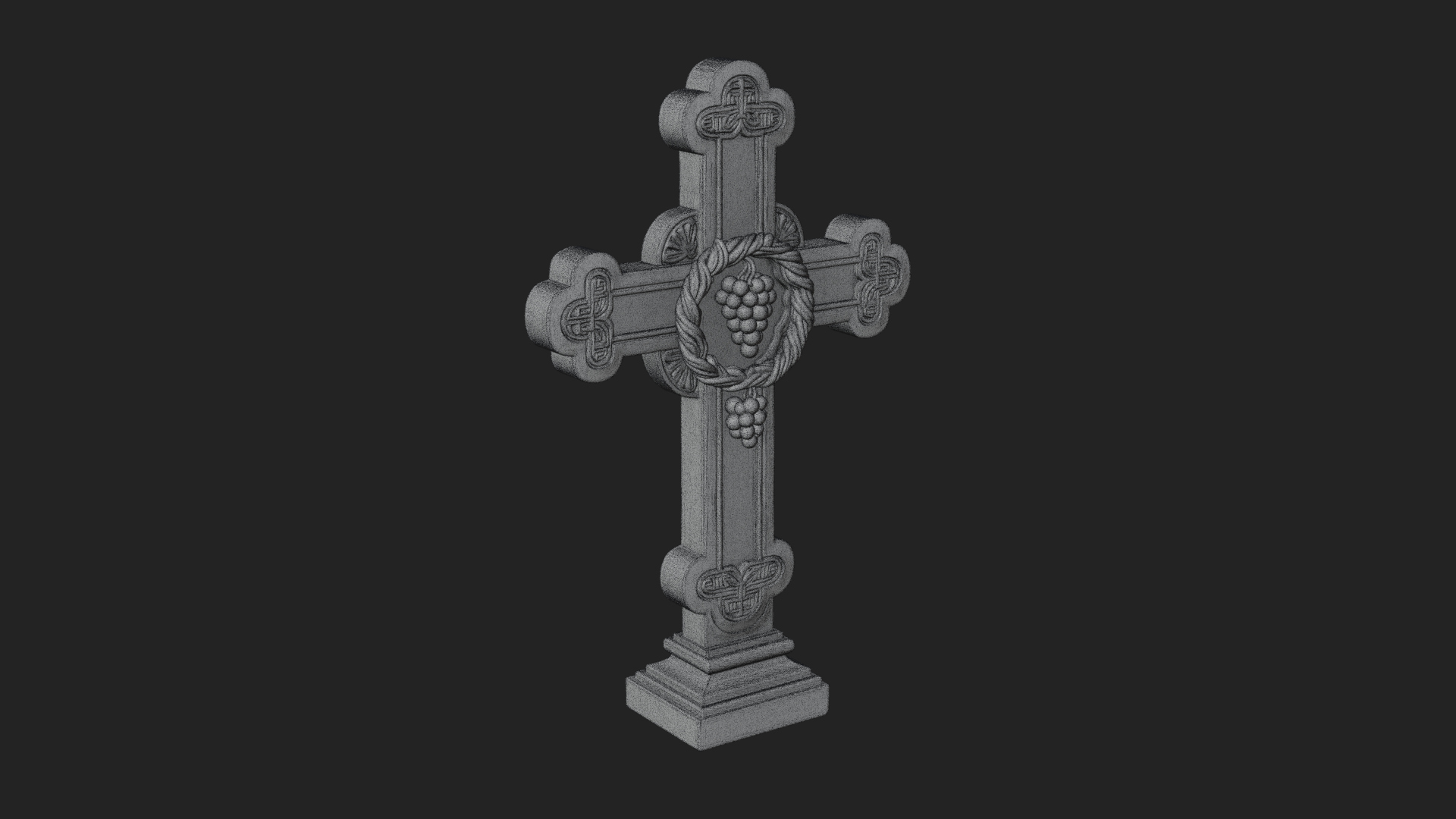 Carved Relief Wall Cross Design 407 3D Print Model 3D Model