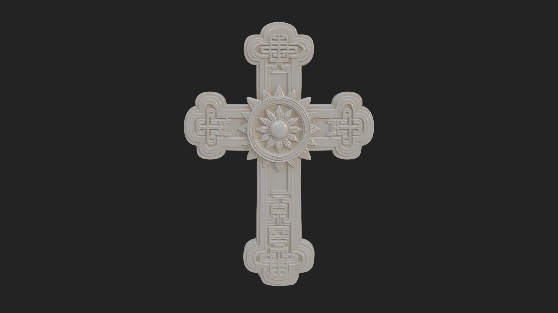 Carved Relief Wall Cross Design 408 3D Print Model 3D Model