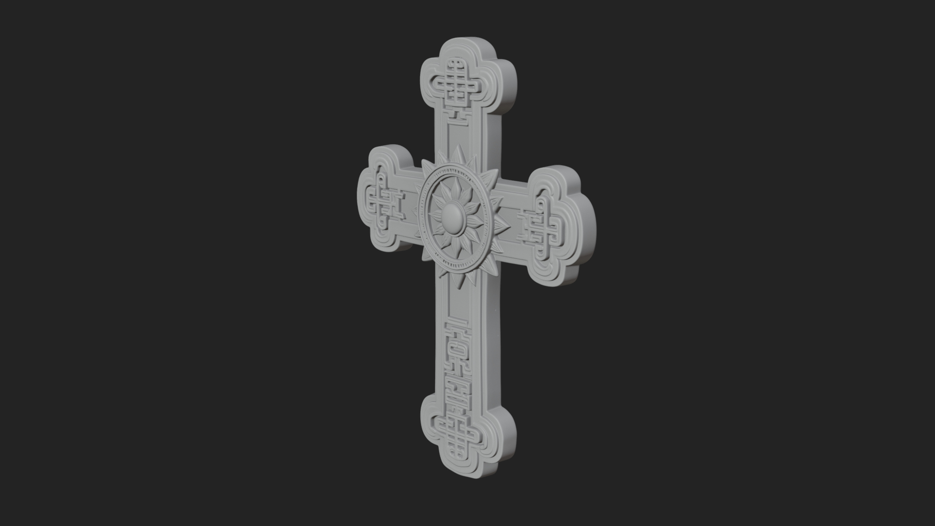 Carved Relief Wall Cross Design 408 3D Print Model 3D Model