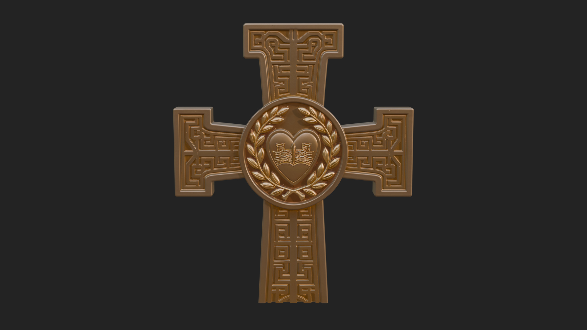 Carved Relief Wall Cross Design 409 3D Print Model 3D Model