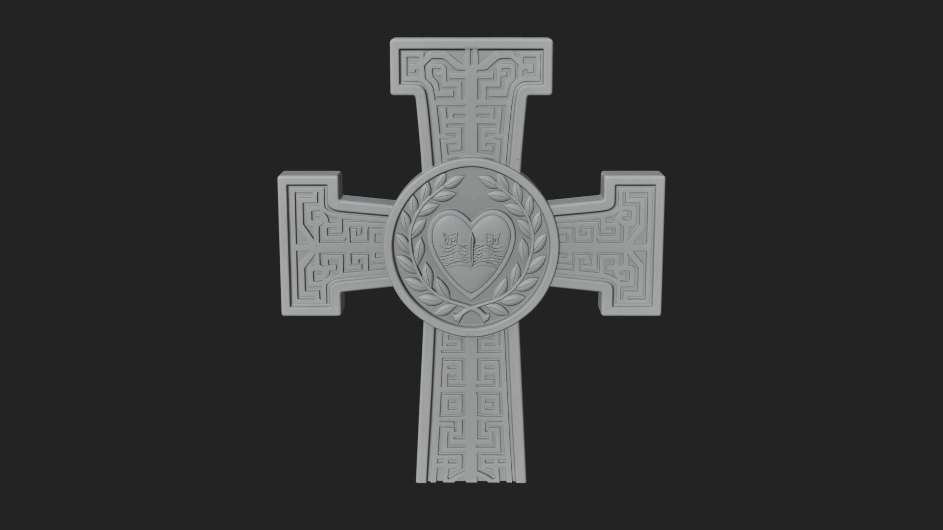 Carved Relief Wall Cross Design 409 3D Print Model 3D Model