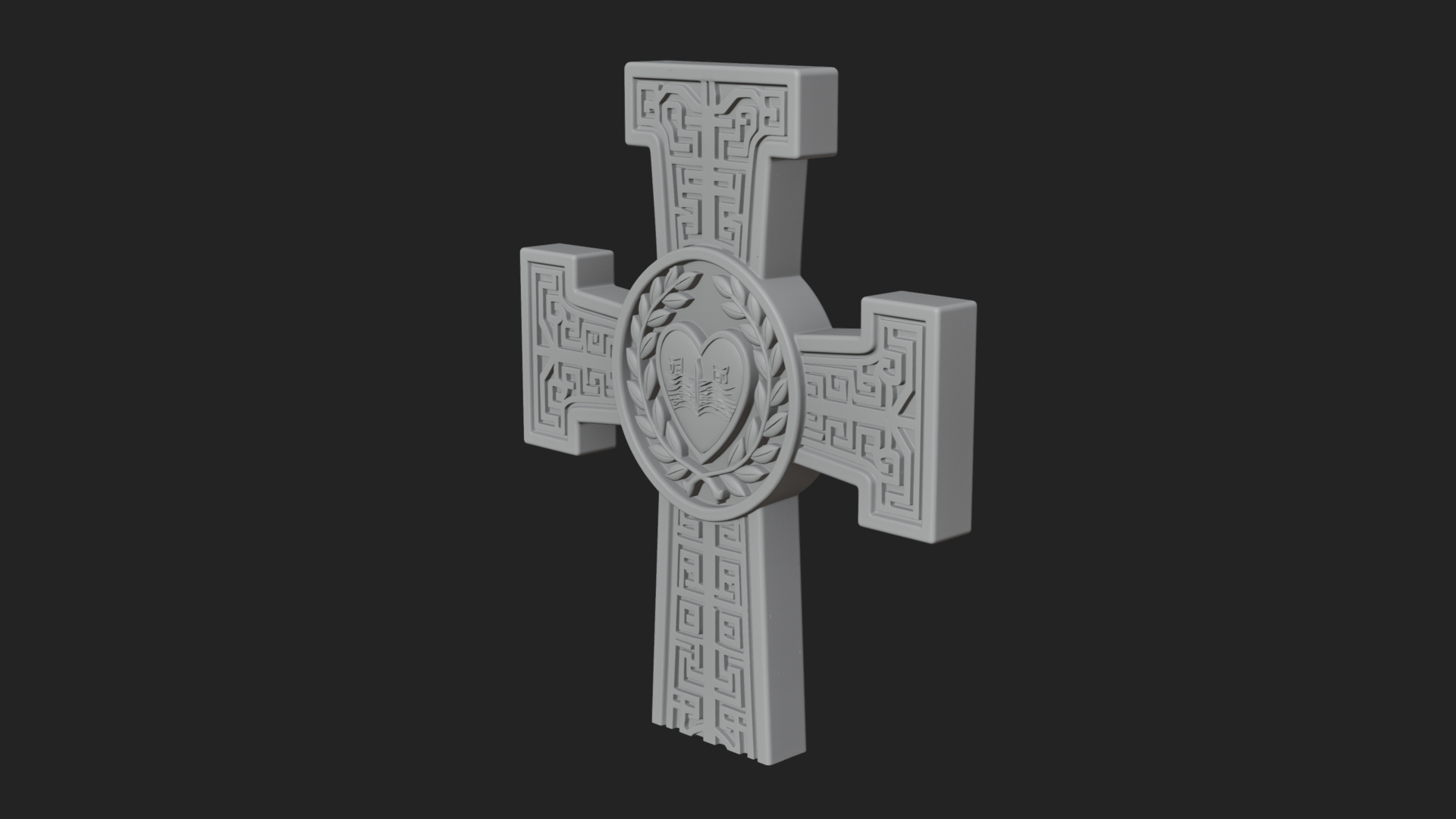 Carved Relief Wall Cross Design 409 3D Print Model 3D Model