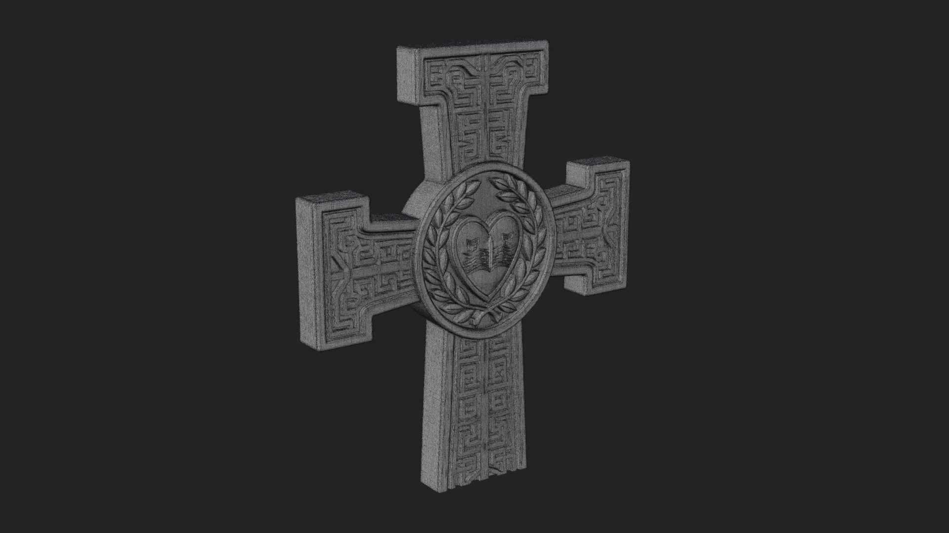 Carved Relief Wall Cross Design 409 3D Print Model 3D Model