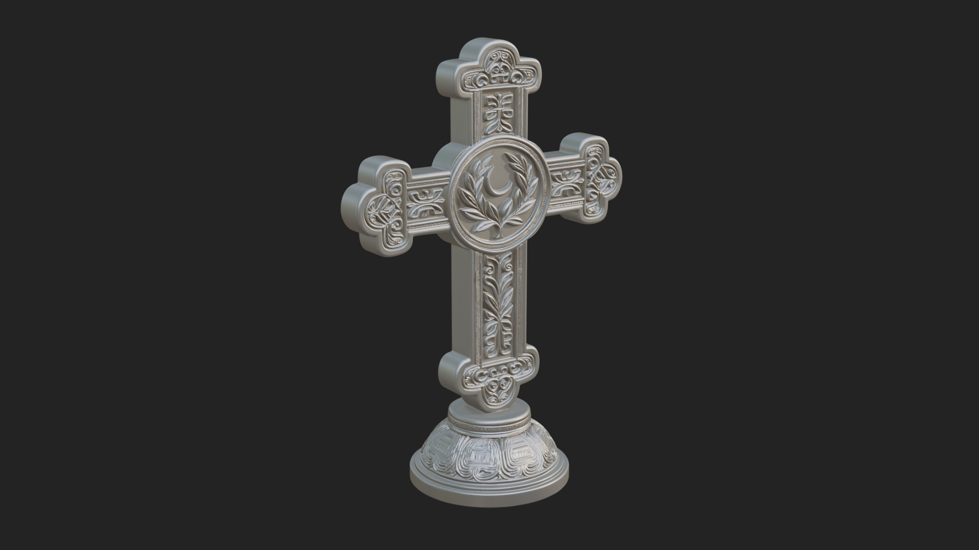 Carved Relief Wall Cross Design 41 3D Print Model 3D Model