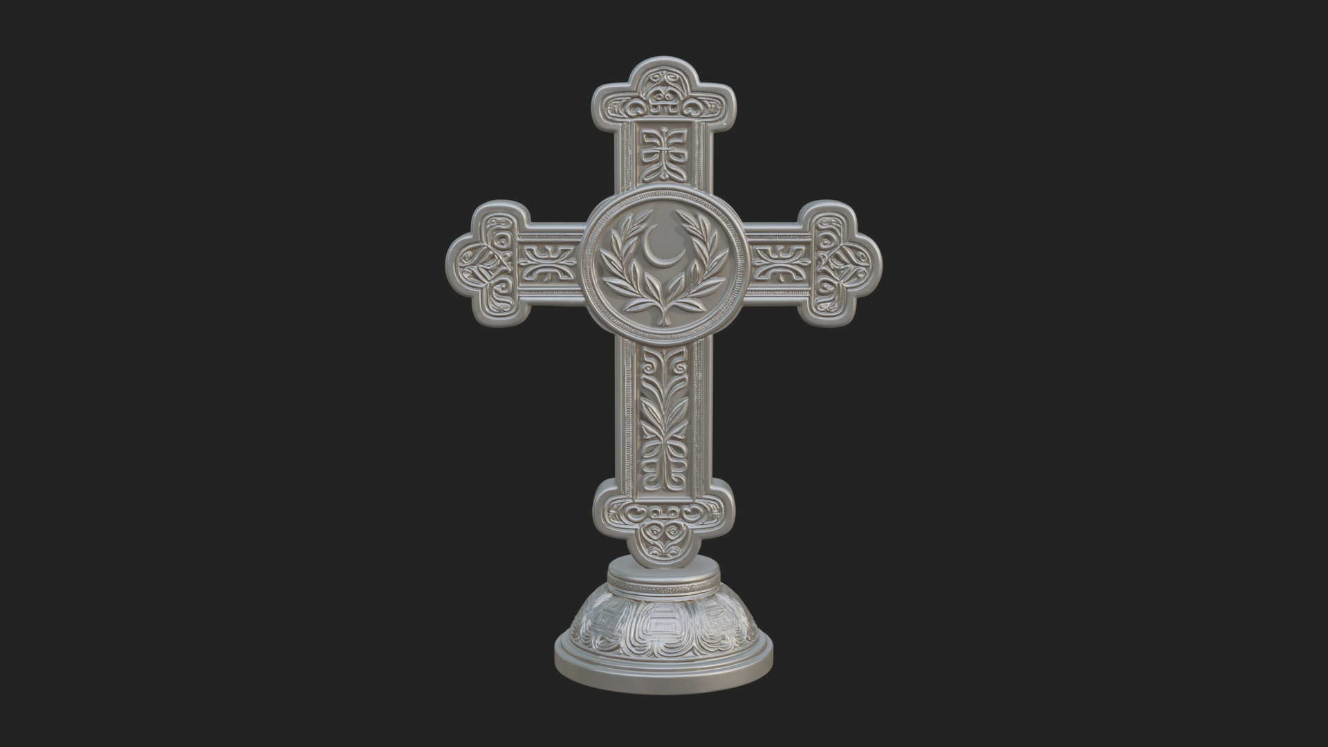 Carved Relief Wall Cross Design 41 3D Print Model 3D Model
