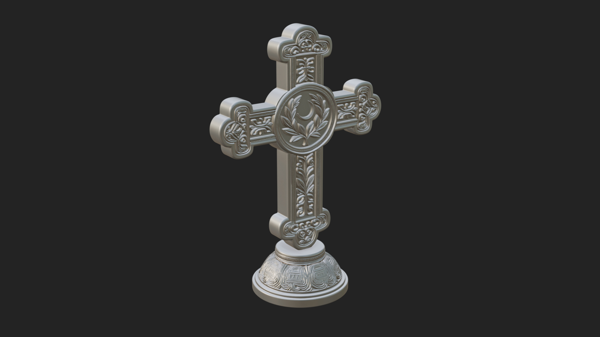 Carved Relief Wall Cross Design 41 3D Print Model 3D Model