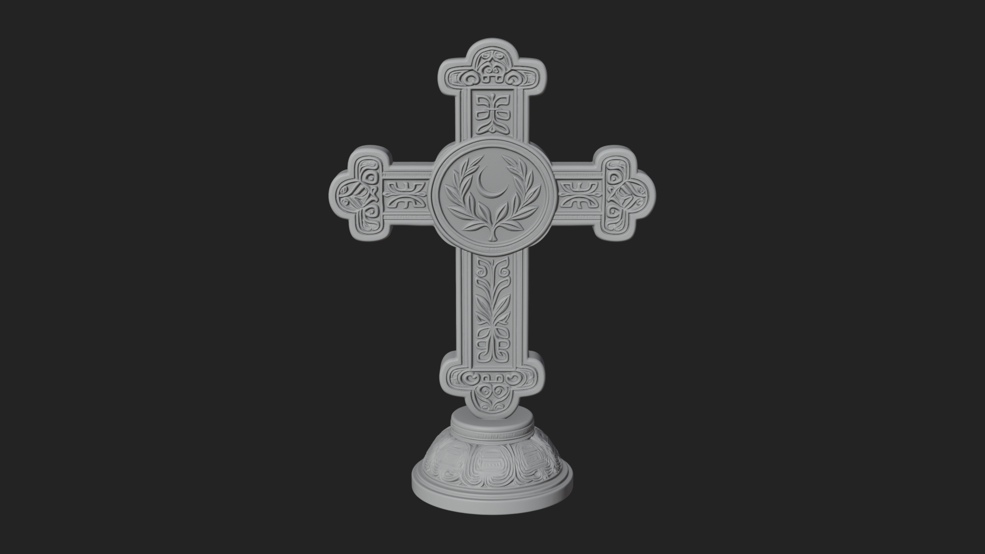 Carved Relief Wall Cross Design 41 3D Print Model 3D Model