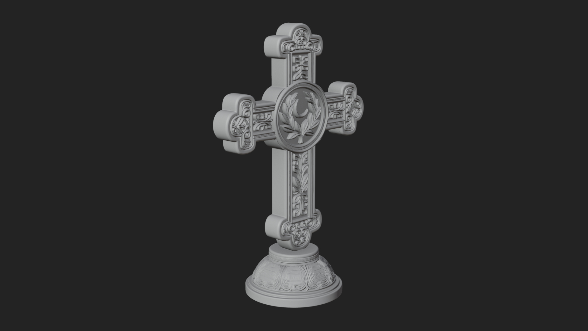 Carved Relief Wall Cross Design 41 3D Print Model 3D Model