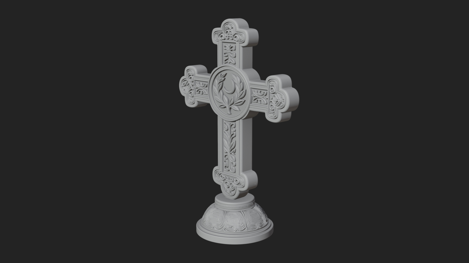 Carved Relief Wall Cross Design 41 3D Print Model 3D Model