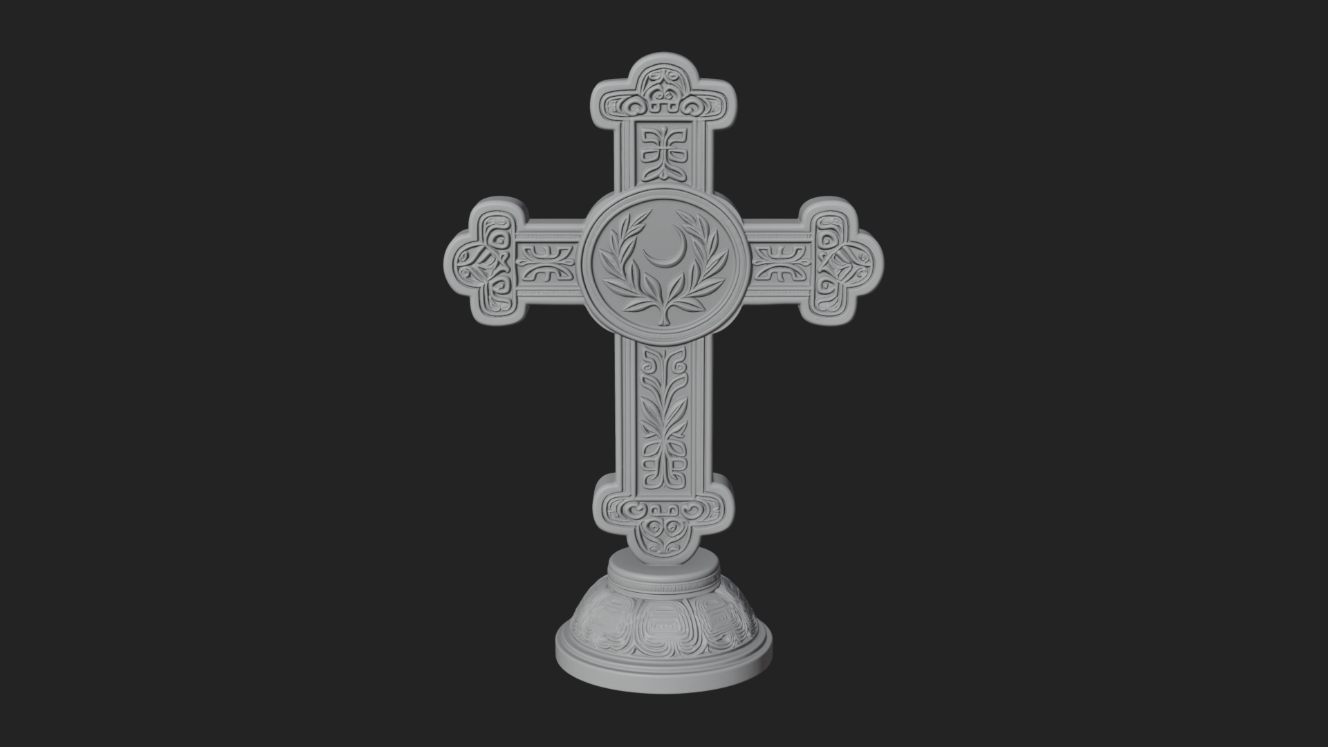 Carved Relief Wall Cross Design 41 3D Print Model 3D Model